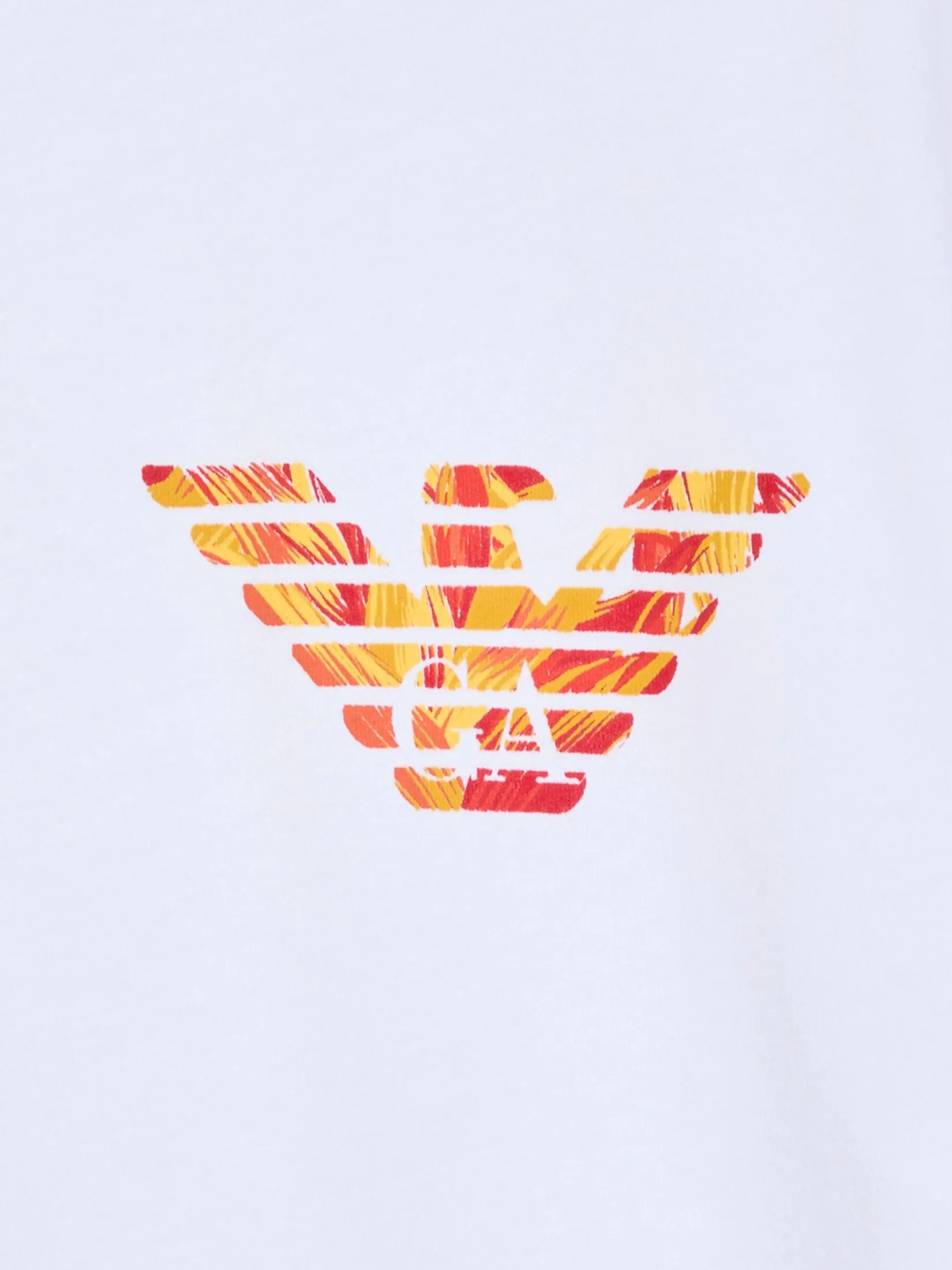 EMPORIO ARMANI Men T-Shirt SS25 White Print Eagle EMPORIO ARMANI Men T-Shirt SS25 White Print Eagle