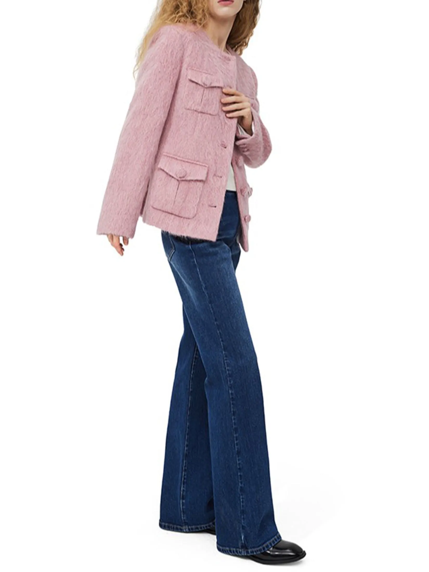 PORTSPURE Women Trousers Wide-Leg Denim Navy PORTSPURE Women Trousers Wide-Leg Denim Navy