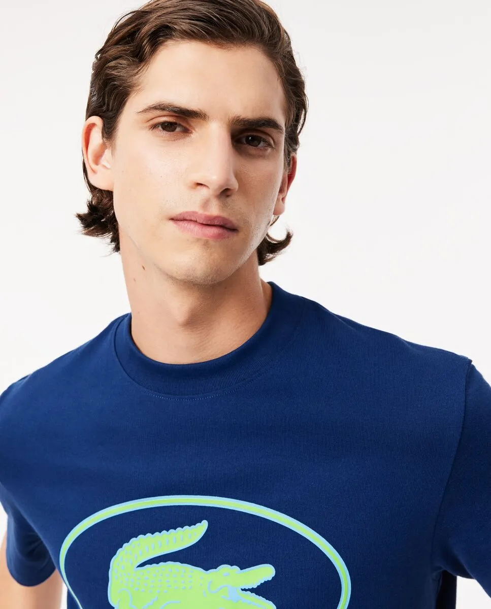 LACOSTE Heavy Cotton Graphic T-shirt Blue LACOSTE Heavy Cotton Graphic T-shirt Blue