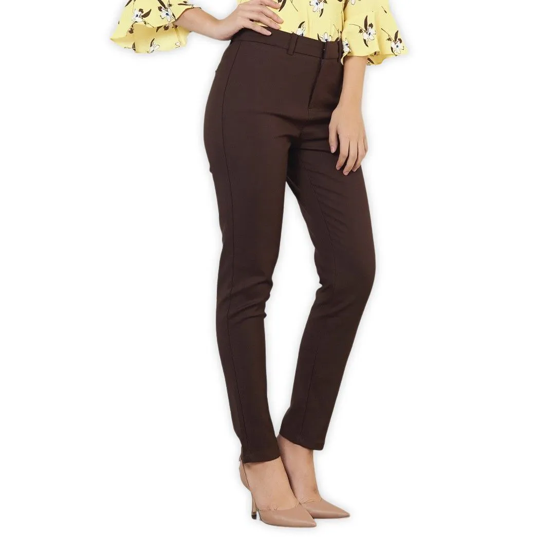 Lady Plus Brown Long Pants L-6085PL-B8 Lady Plus Brown Long Pants L-6085PL-B8