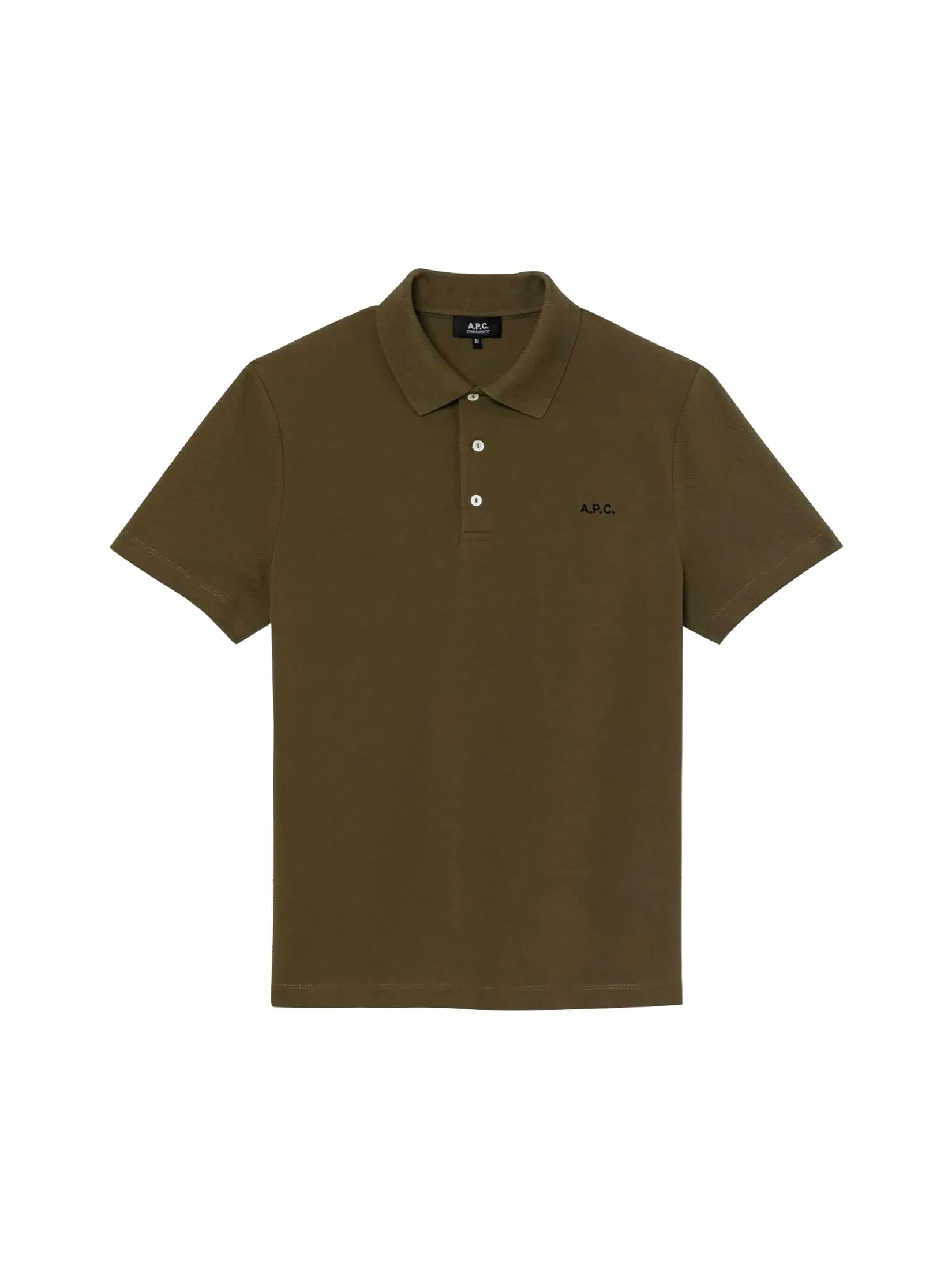 A.P.C. Men Polo Shirt Standard Gots Tjz Kaki Mili/Noir A.P.C. Men Polo Shirt Standard Gots Tjz Kaki Mili/Noir