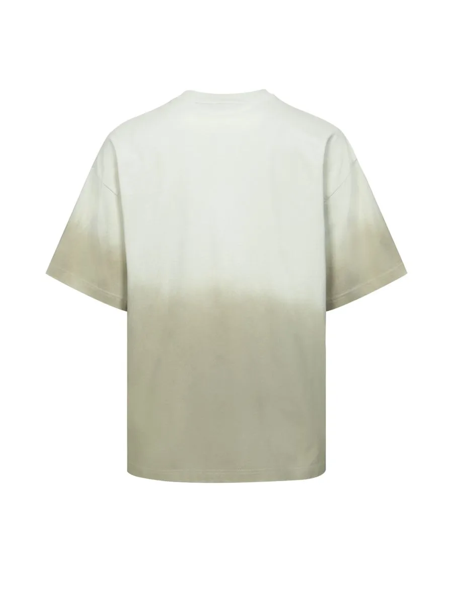 EVISU Men T-Shirt Tie-Dye Logo Print And Embroidery Oversized Cream EVISU Men T-Shirt Tie-Dye Logo Print And Embroidery Oversized Cream