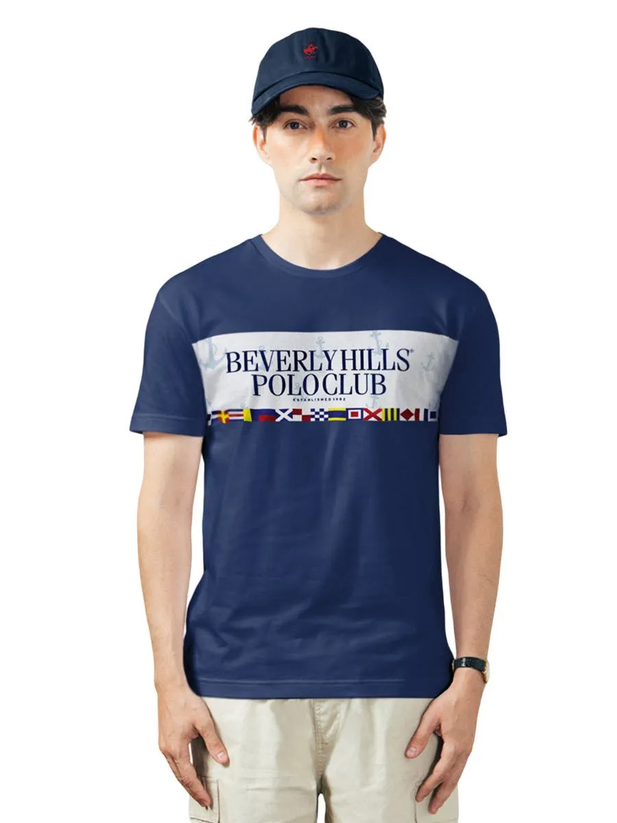 BEVERLY HILLS POLO CLUB Dark Blue Men T-Shirt REGULAR-FIT Model BNSV057 BEVERLY HILLS POLO CLUB Dark Blue Men T-Shirt REGULAR-FIT Model BNSV057