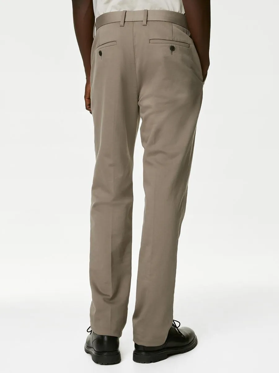 MARKS & SPENCER Men Chino Pants Regular Fit Italian Stretch Onyx