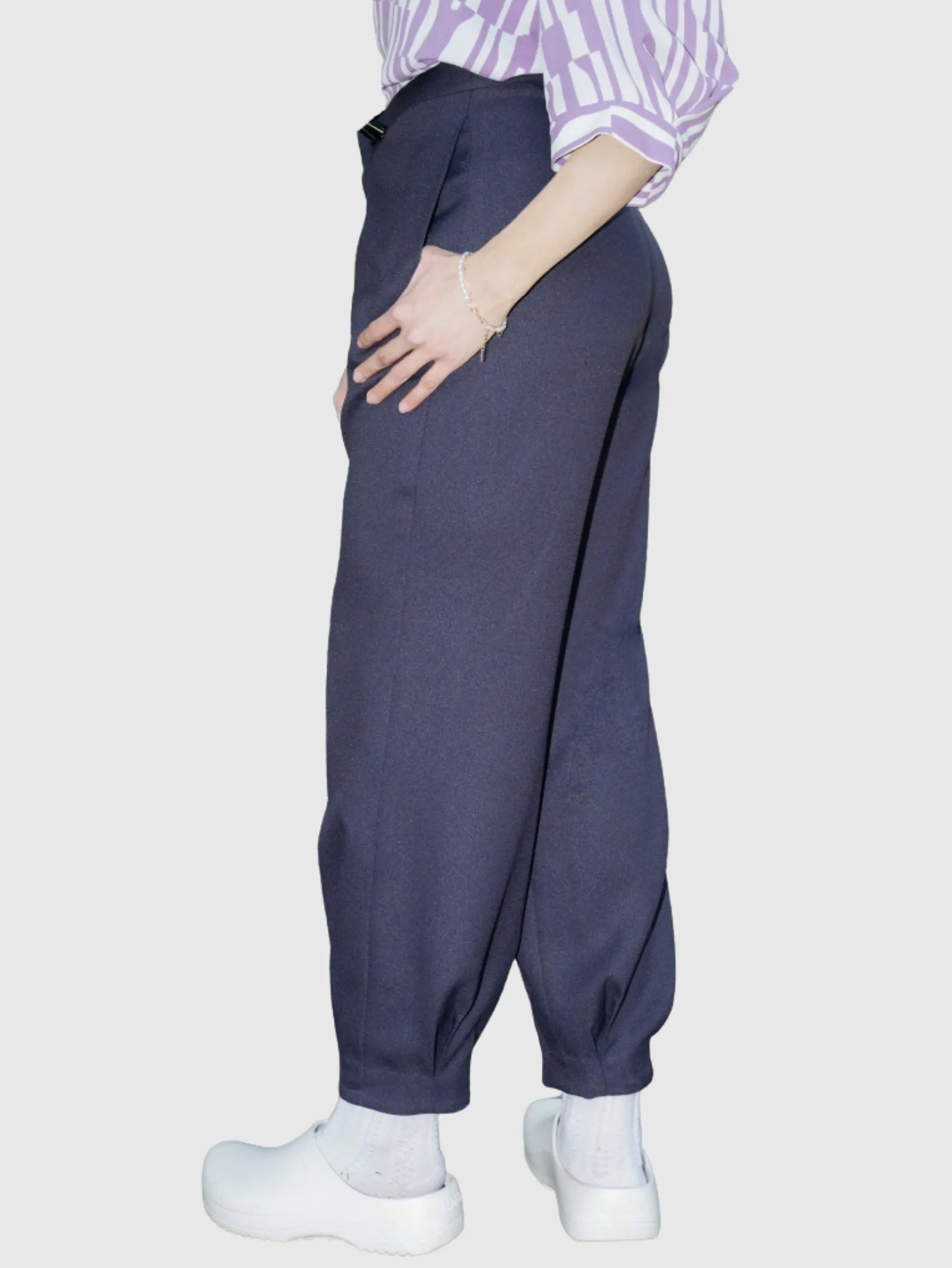 MIKIKO Women Pants Trousers Moss Crepe Dark Grey MIKIKO Women Pants Trousers Moss Crepe Dark Grey