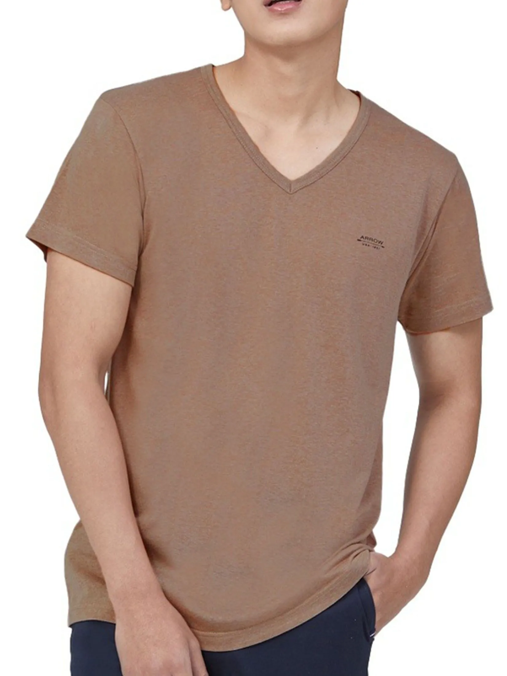 ARROW Inner T-Shirt V-Neck Brown, Model: MXWV91E ARROW Inner T-Shirt V-Neck Brown, Model: MXWV91E