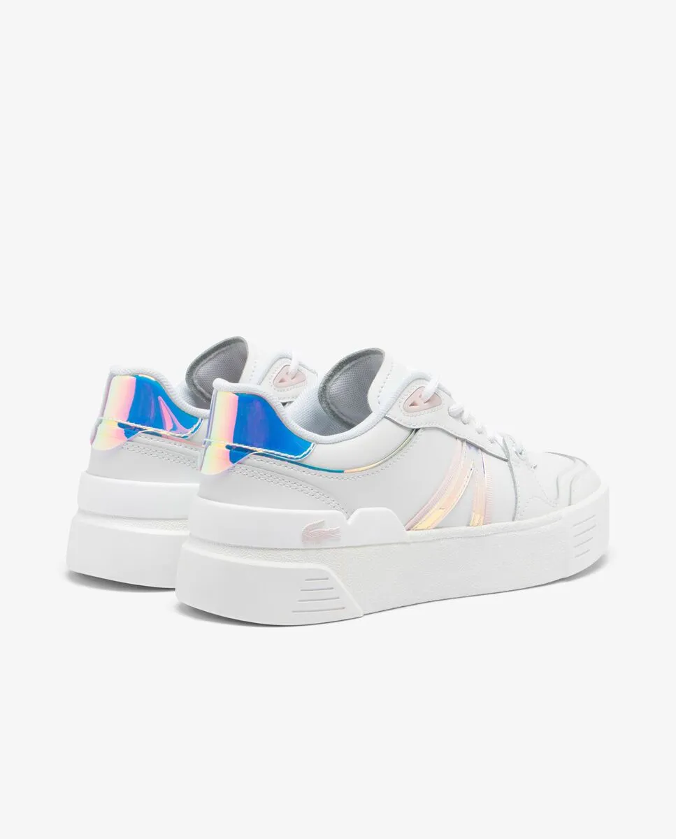 LACOSTE White Women’s L002 Evo Holographic Leather Trainers LACOSTE White Women’s L002 Evo Holographic Leather Trainers