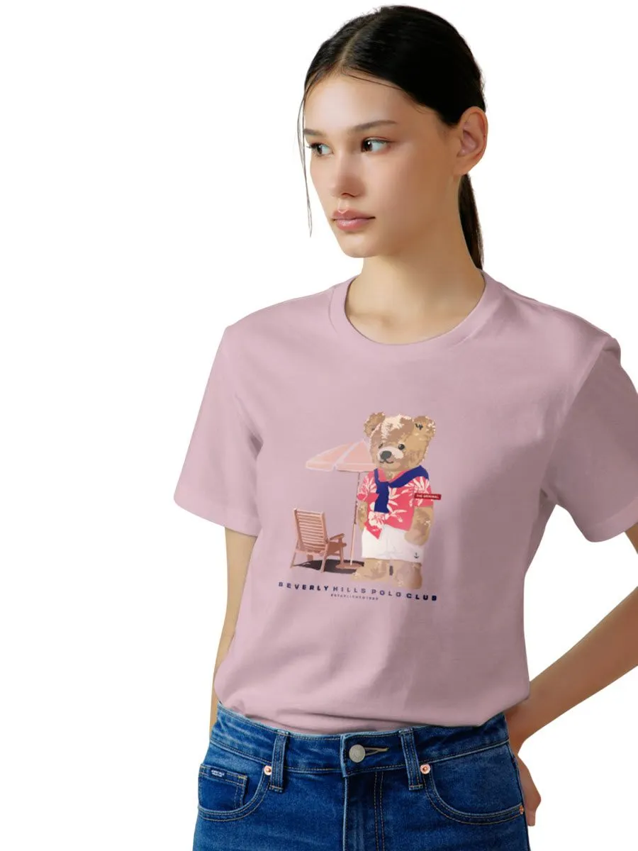 BEVERLY HILLS POLO CLUB Pink Men T-Shirt REGULAR-FIT Model BNSR317 BEVERLY HILLS POLO CLUB Pink Men T-Shirt REGULAR-FIT Model BNSR317