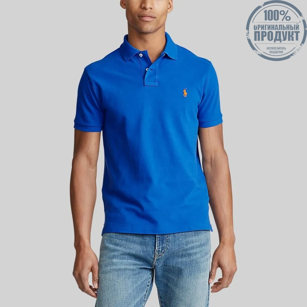 POLO RALPH LAUREN Custom Slim Fit Mesh Polo Blue MNPOKNI1N820489 POLO RALPH LAUREN Custom Slim Fit Mesh Polo Blue MNPOKNI1N820489