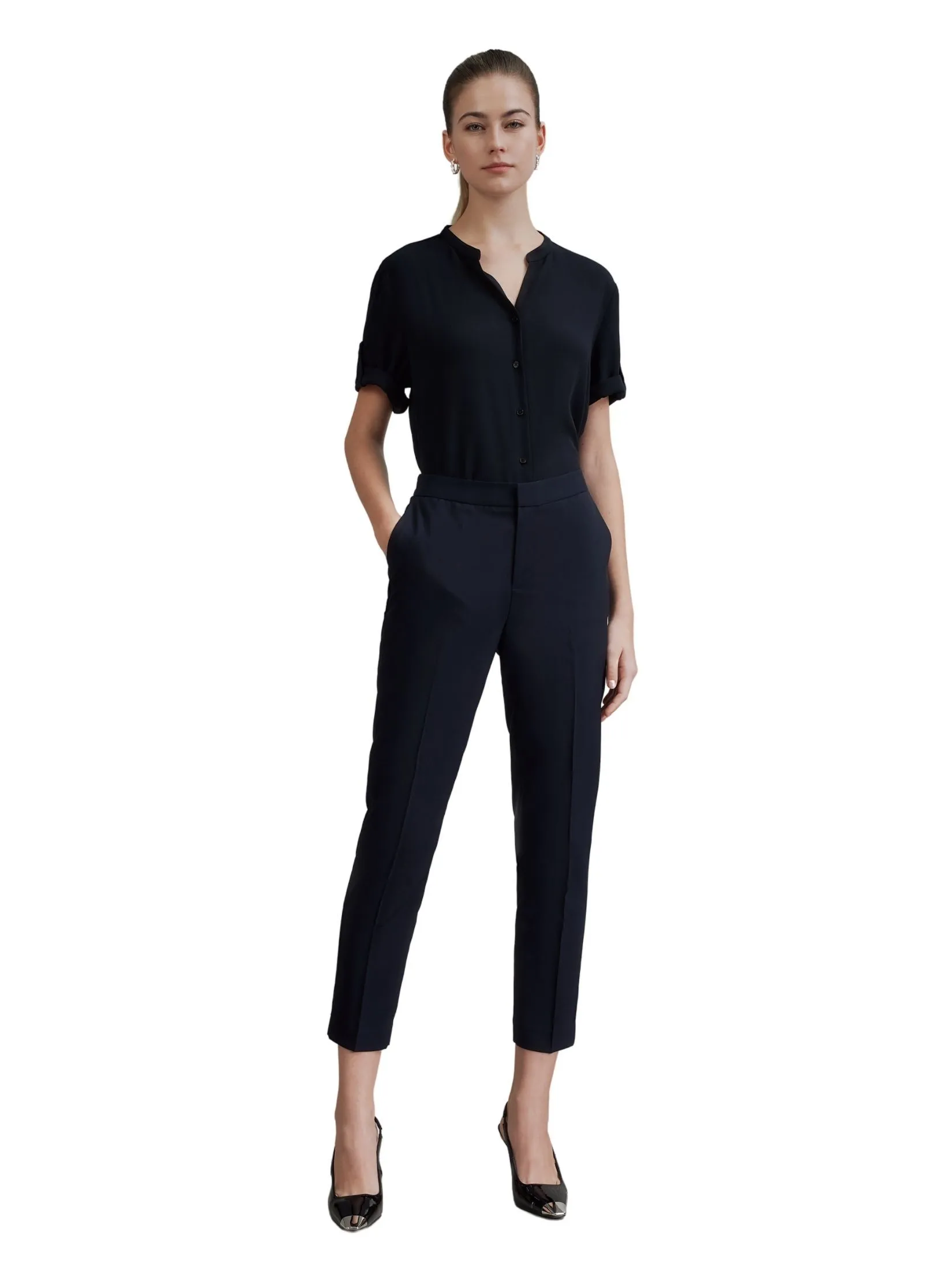G2000 Women Clothing Ankle Cigarette Suit Pants Ankle Cigarette Shape - Navy G2000 Women Clothing Ankle Cigarette Suit Pants Ankle Cigarette Shape - Navy