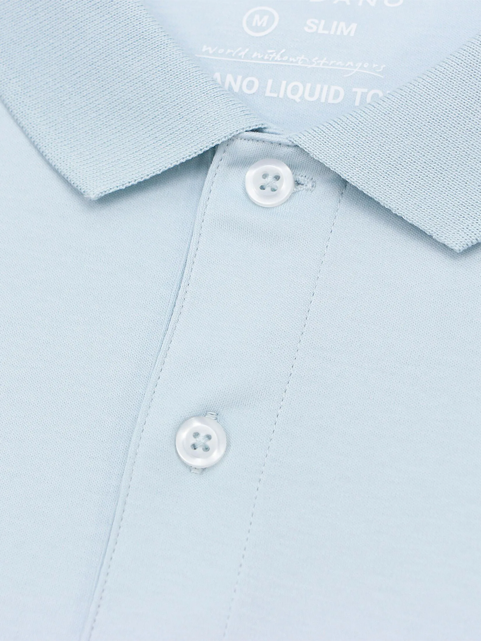 GIORDANO Men's Interlock Embroidery Polo (Liquid Touch) Winter sky blue GIORDANO Men's Interlock Embroidery Polo (Liquid Touch) Winter sky blue