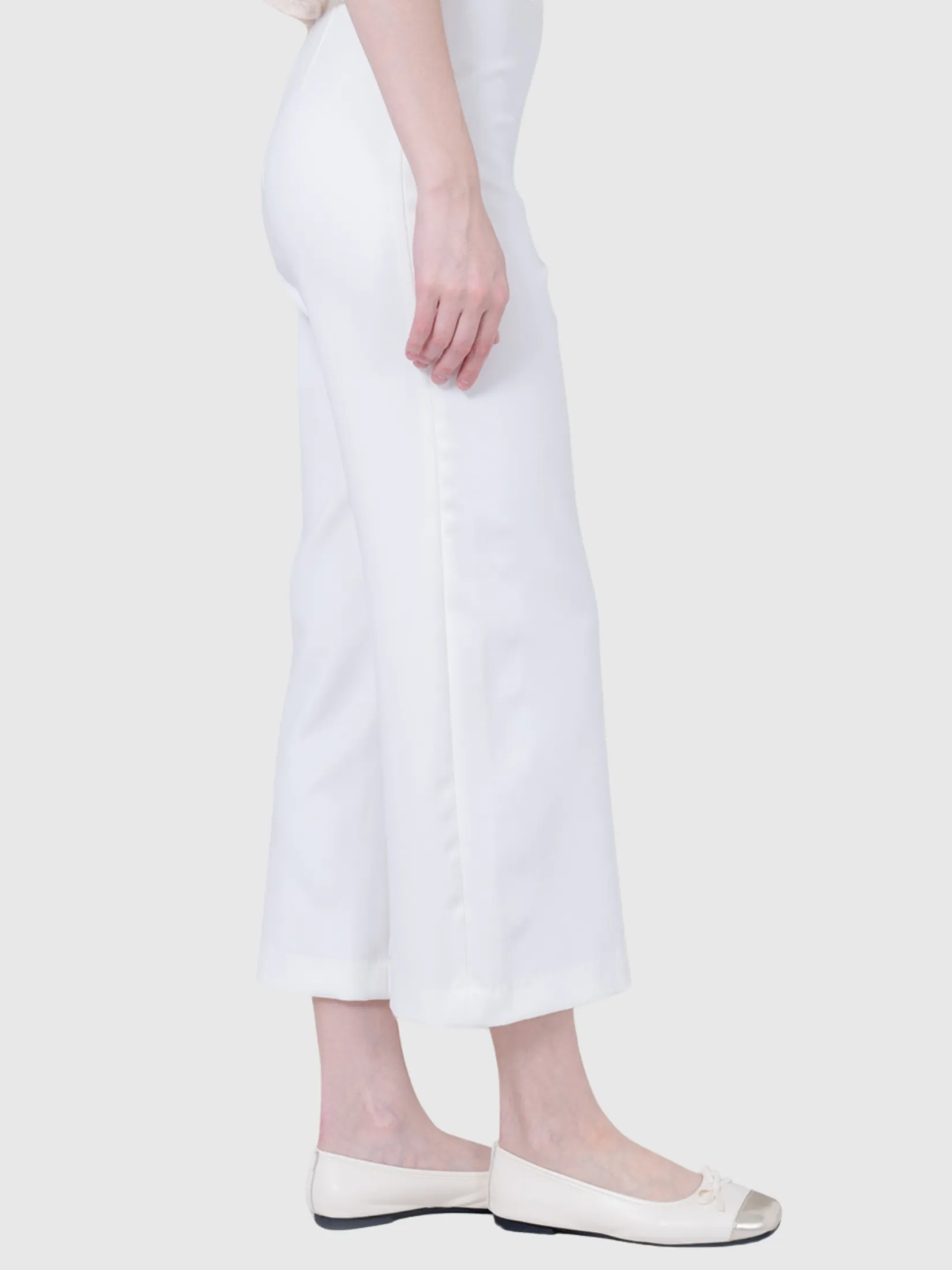 AMILA Women Pants Trousers Suiting Spendex Off White AMILA Women Pants Trousers Suiting Spendex Off White