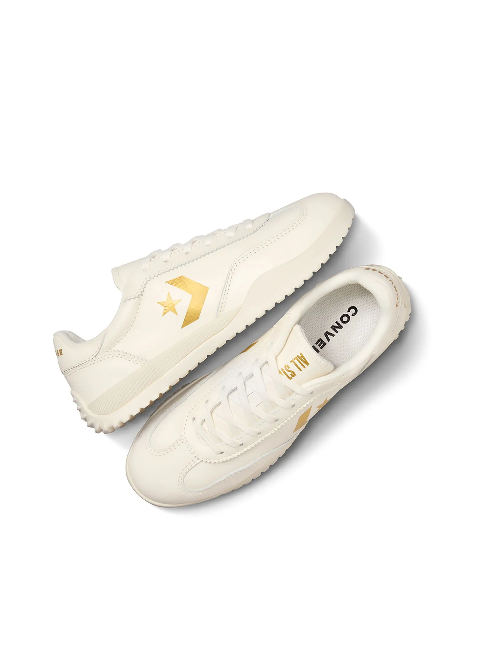 CONVERSE Women Sneakers Run Star Trainer High Tea Party Ox Cream/Gold Egret/Egret/Gold CONVERSE Women Sneakers Run Star Trainer High Tea Party Ox Cream/Gold Egret/Egret/Gold
