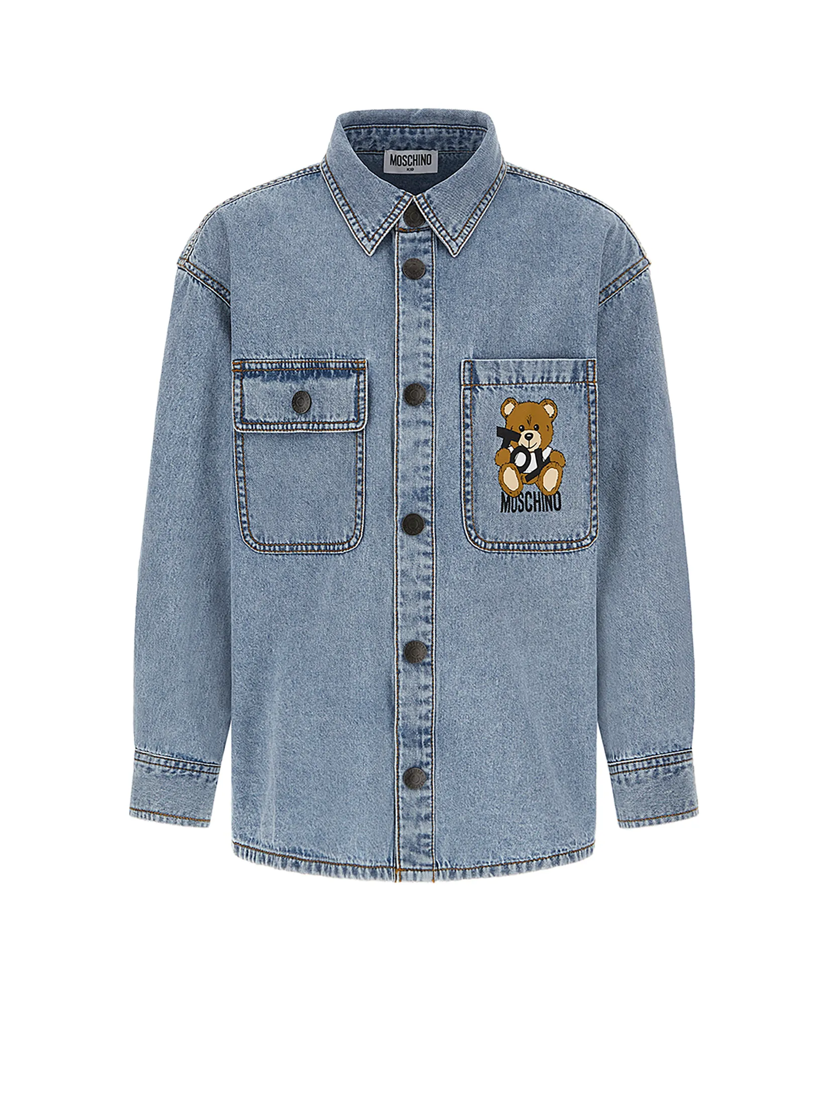 MOSCHINO KID Unisex Kids Shirt Long Sleeves Light Blue MOSCHINO KID Unisex Kids Shirt Long Sleeves Light Blue