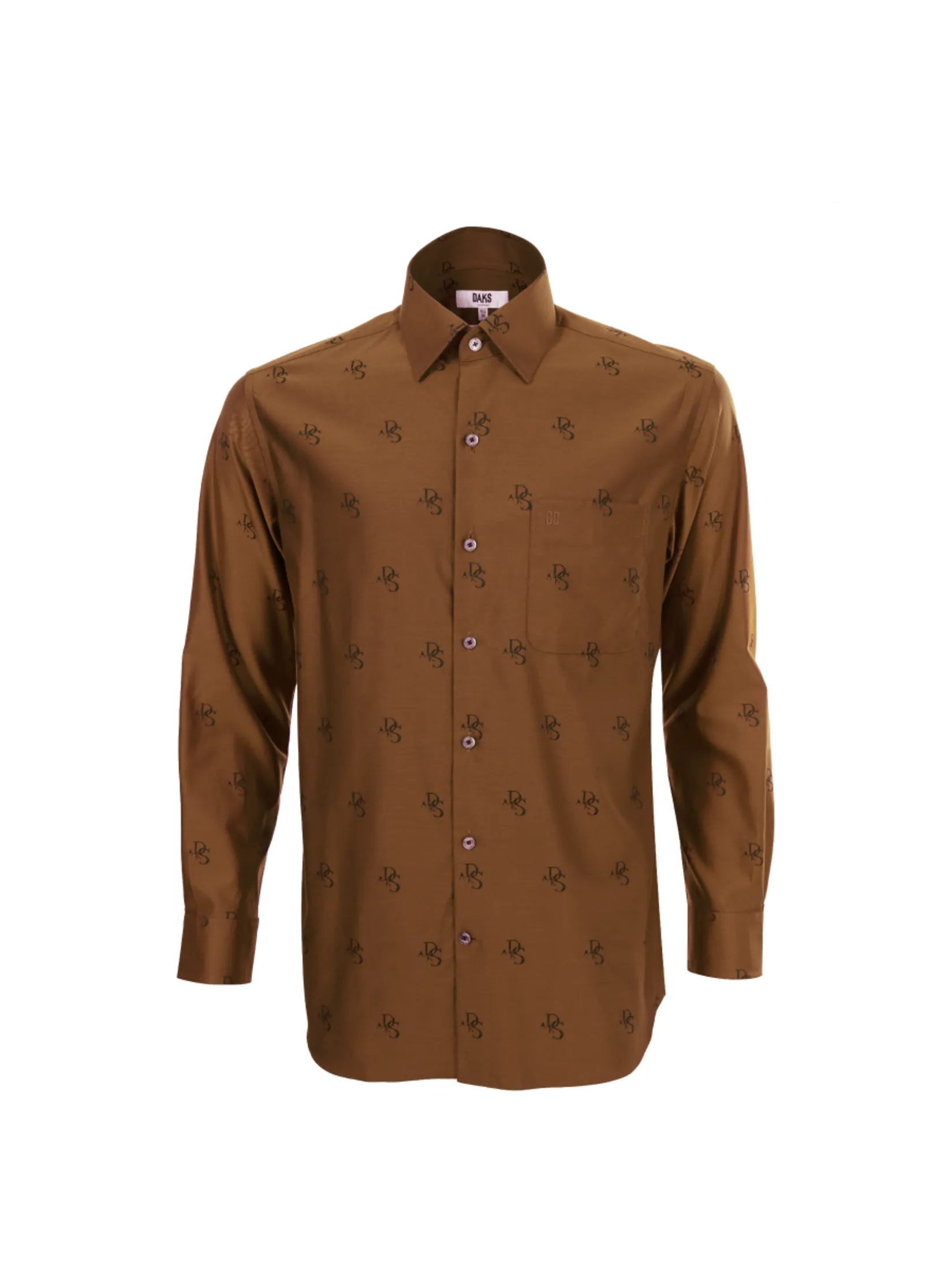 DAKS MEN Long Sleeve Shirt Smart Fit Brown DAKS MEN Long Sleeve Shirt Smart Fit Brown
