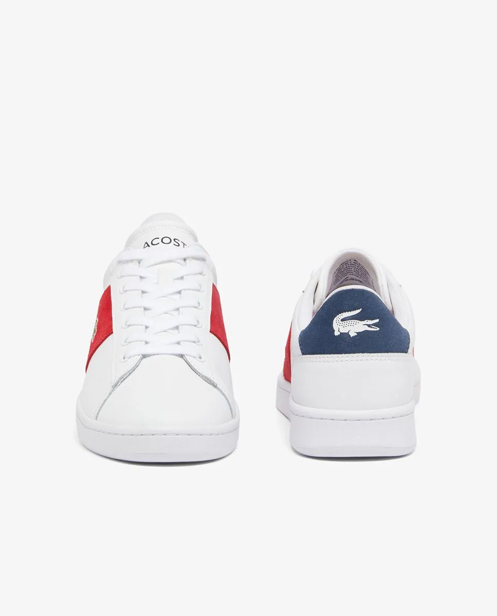 LACOSTE Men’s Carnaby Set CGR Bar Leather Sneakers White LACOSTE Men’s Carnaby Set CGR Bar Leather Sneakers White