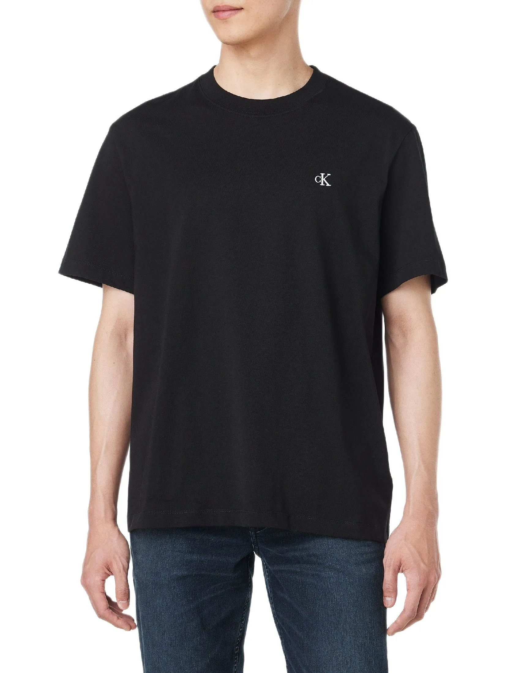 CALVIN KLEIN Men's Easy Fit Archive Logo Short Sleeve T-Shirt Black CALVIN KLEIN Men's Easy Fit Archive Logo Short Sleeve T-Shirt Black