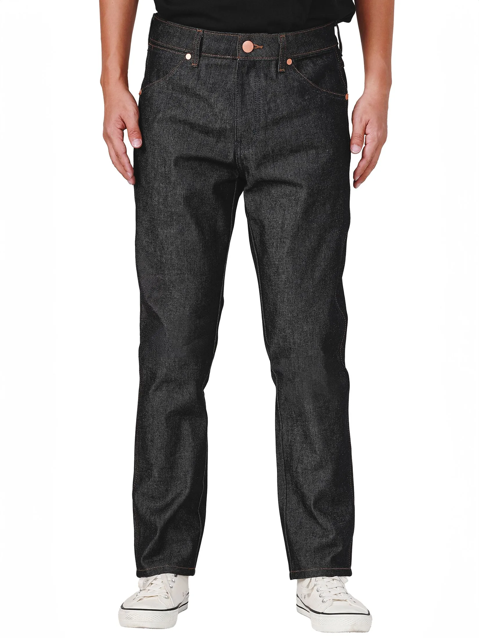 WRANGLER Men's Jeans Mid Greensboro Fit Raw Denim WRANGLER Men's Jeans Mid Greensboro Fit Raw Denim