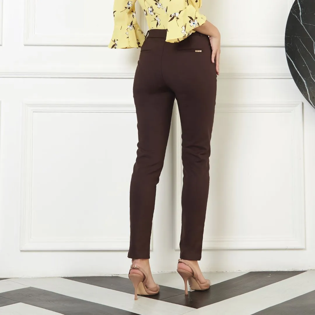 Lady Plus Brown Long Pants L-6085PL-B8 Lady Plus Brown Long Pants L-6085PL-B8