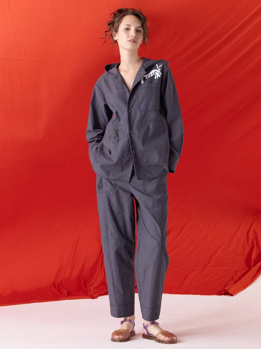Shaka Woman Pants Sea Sun Sand Chambray Cargo Navy Shaka Woman Pants Sea Sun Sand Chambray Cargo Navy