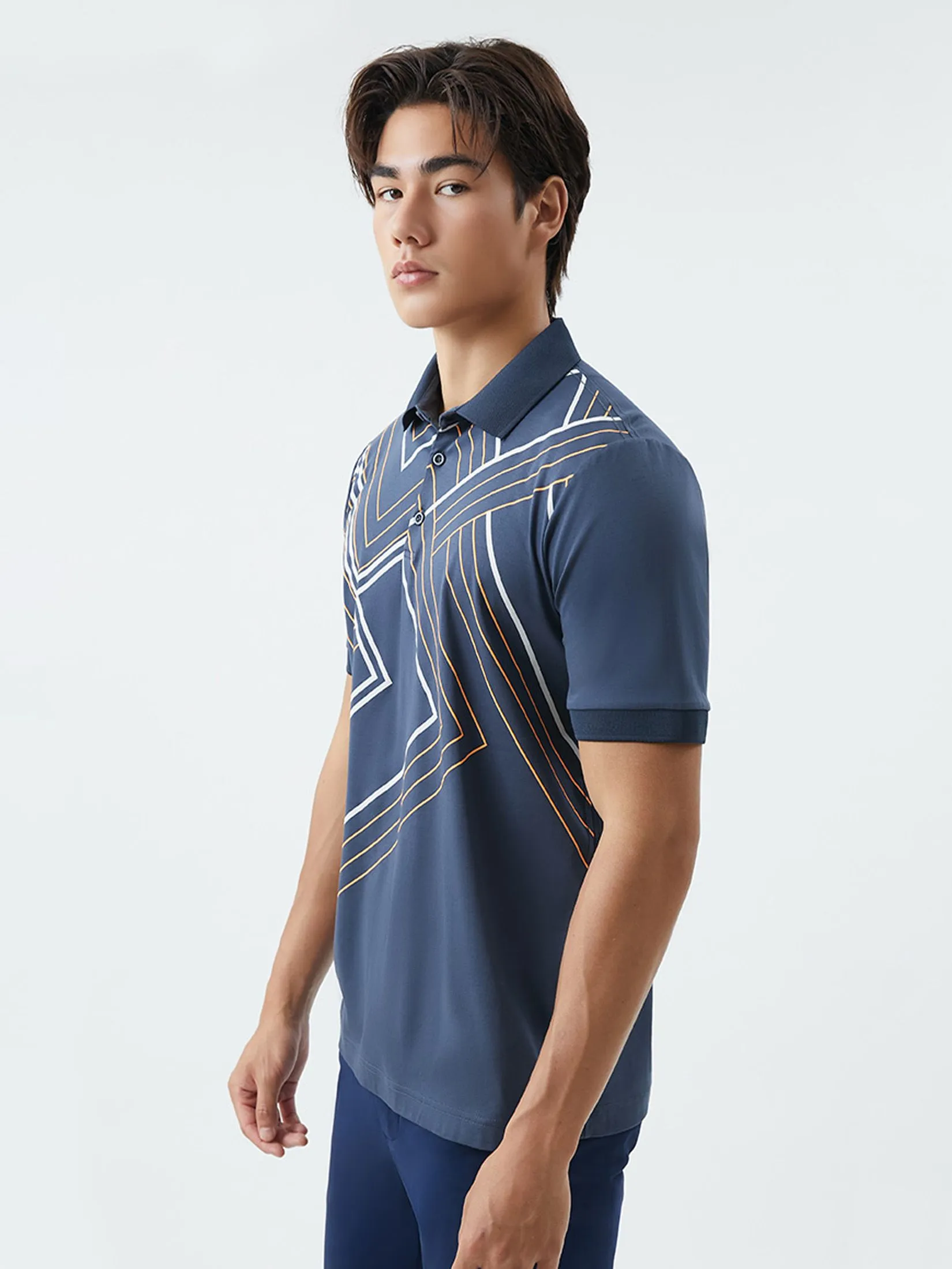 DAPPER DAPPER Geometric Motif Print Polo Shirt Multicolor DAPPER DAPPER Geometric Motif Print Polo Shirt Multicolor