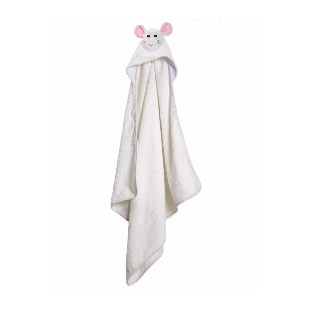 Zoocchini White Baby Snow Terry Hooded Bath Towel - LOLA the Lamb Zoocchini White Baby Snow Terry Hooded Bath Towel - LOLA the Lamb