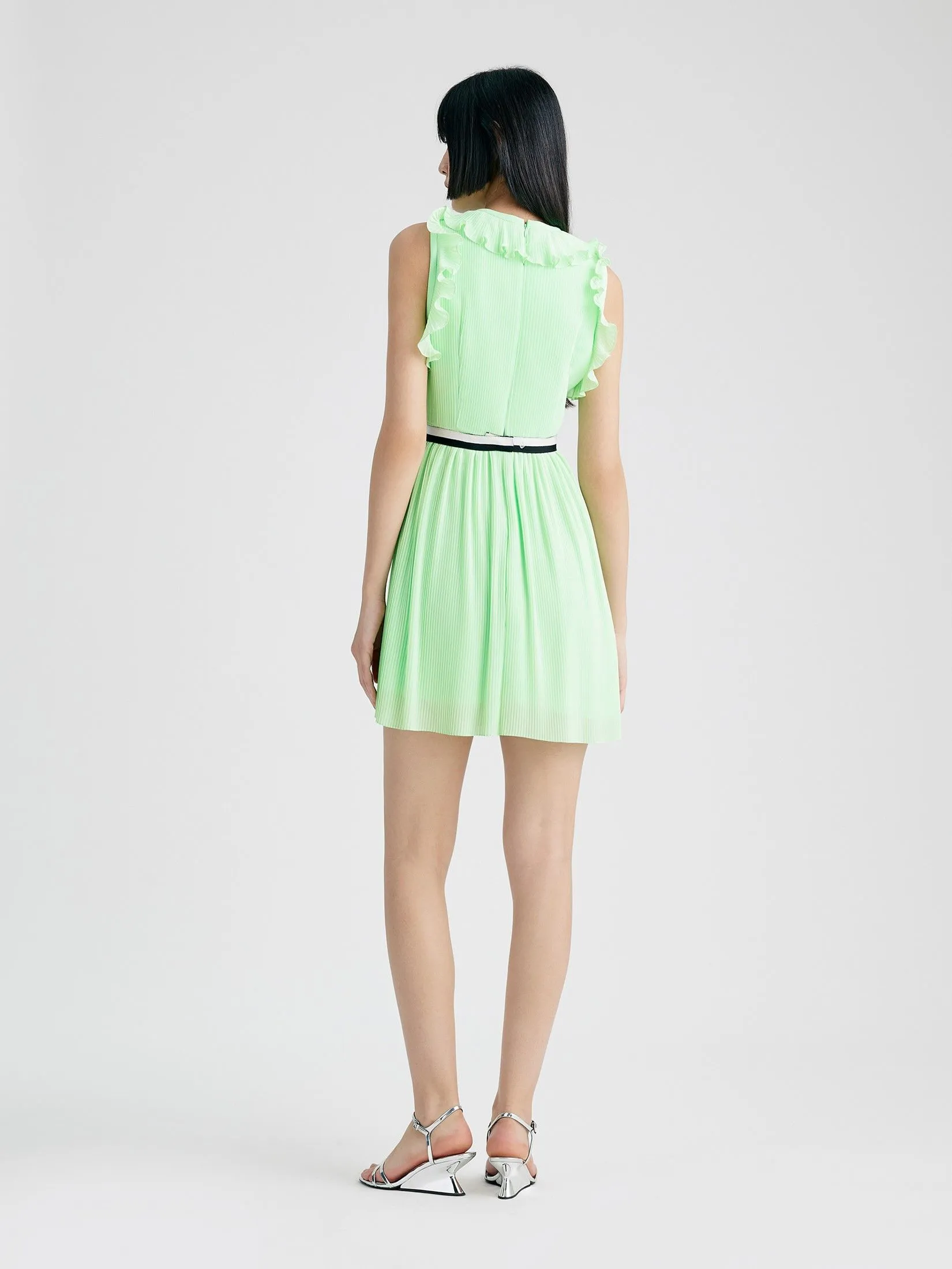 ASV (AW24)Judith Pleated Women Mini Dress Green ASV (AW24)Judith Pleated Women Mini Dress Green