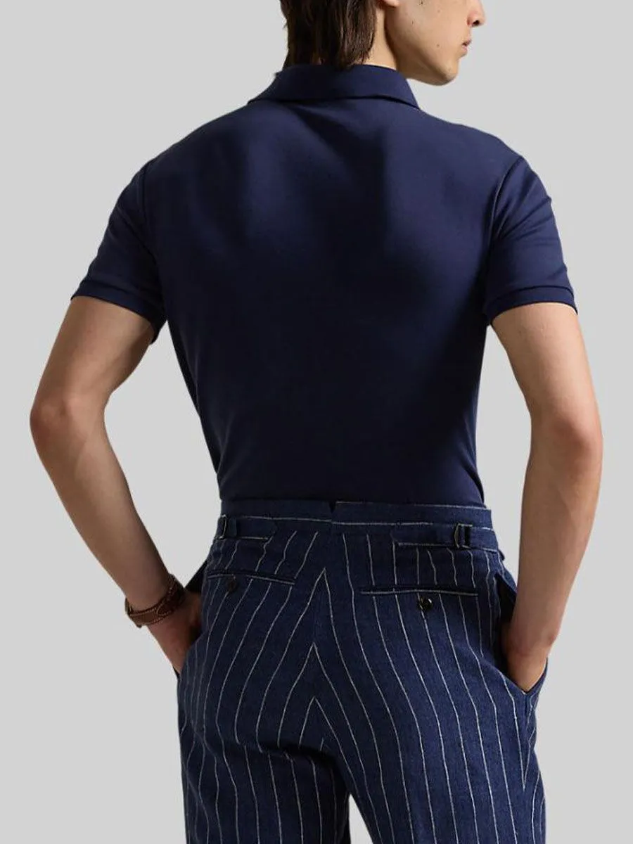 POLO RALPH LAUREN Men Polo-Custom Slim Fit Soft Cotton Polo Shirt MNPOKNI1N822980-Navy-410 POLO RALPH LAUREN Men Polo-Custom Slim Fit Soft Cotton Polo Shirt MNPOKNI1N822980-Navy-410