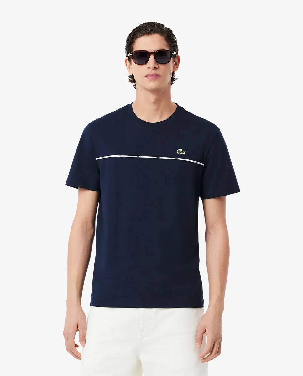 LACOSTE Regular Fit Lacoste Trim T-Shirt Blue LACOSTE Regular Fit Lacoste Trim T-Shirt Blue