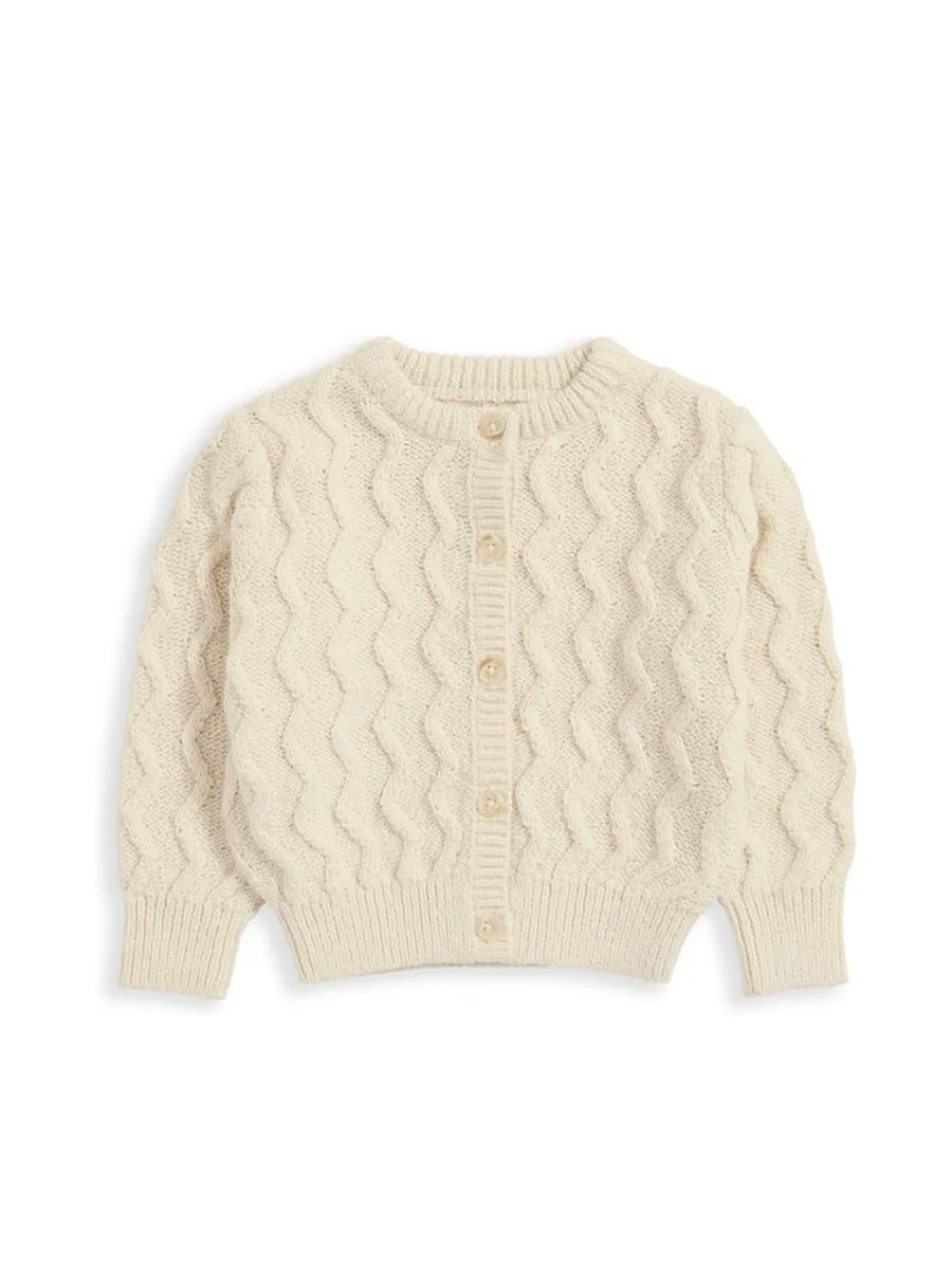 MAMAS & PAPAS Baby Cardigan Wave Stitch Sand MAMAS & PAPAS Baby Cardigan Wave Stitch Sand