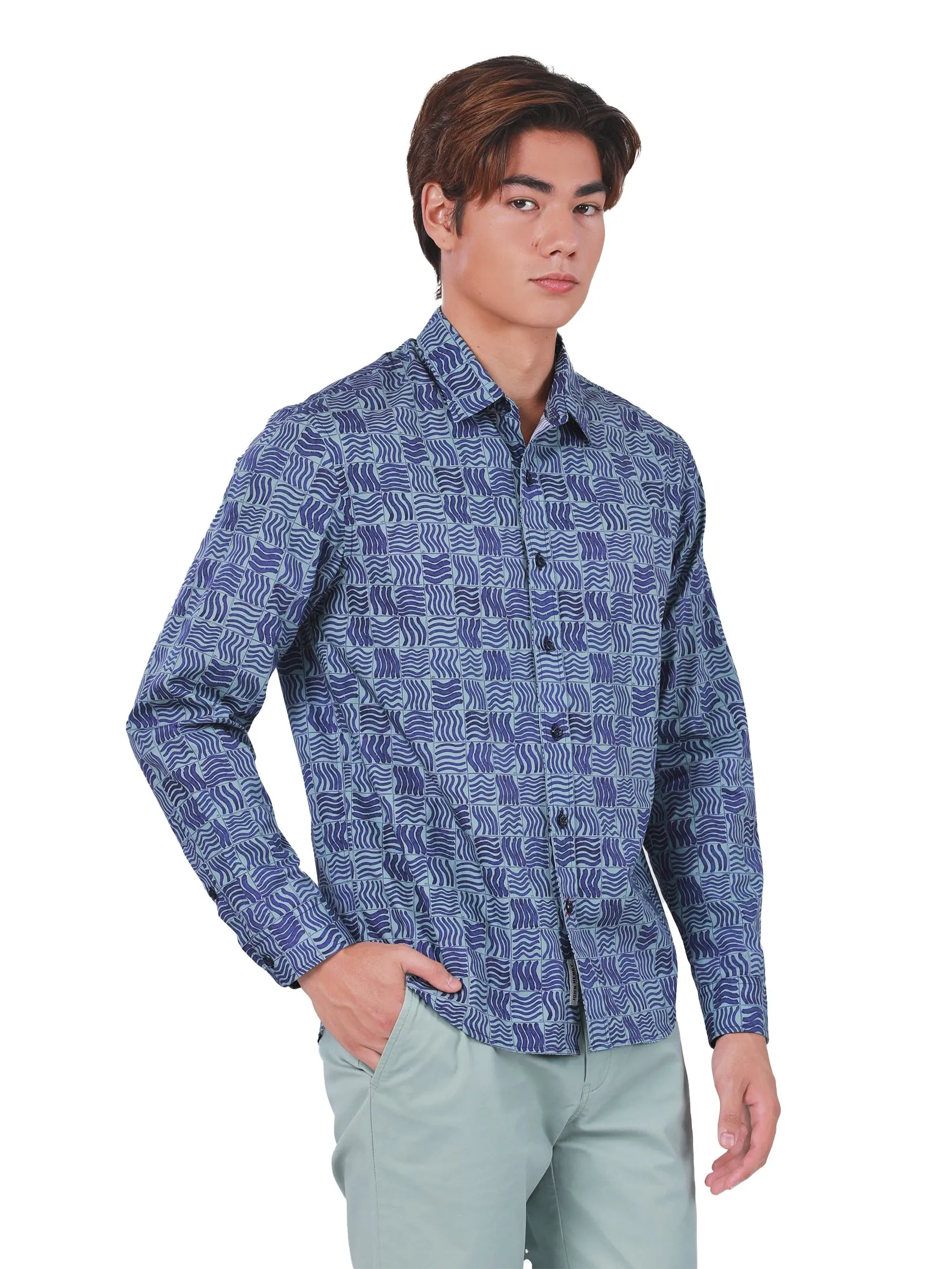 JOHN HENRY Men's Long Sleeves Shirts (Regular Fit) REJUVENATE VACATION Navy JOHN HENRY Men's Long Sleeves Shirts (Regular Fit) REJUVENATE VACATION Navy