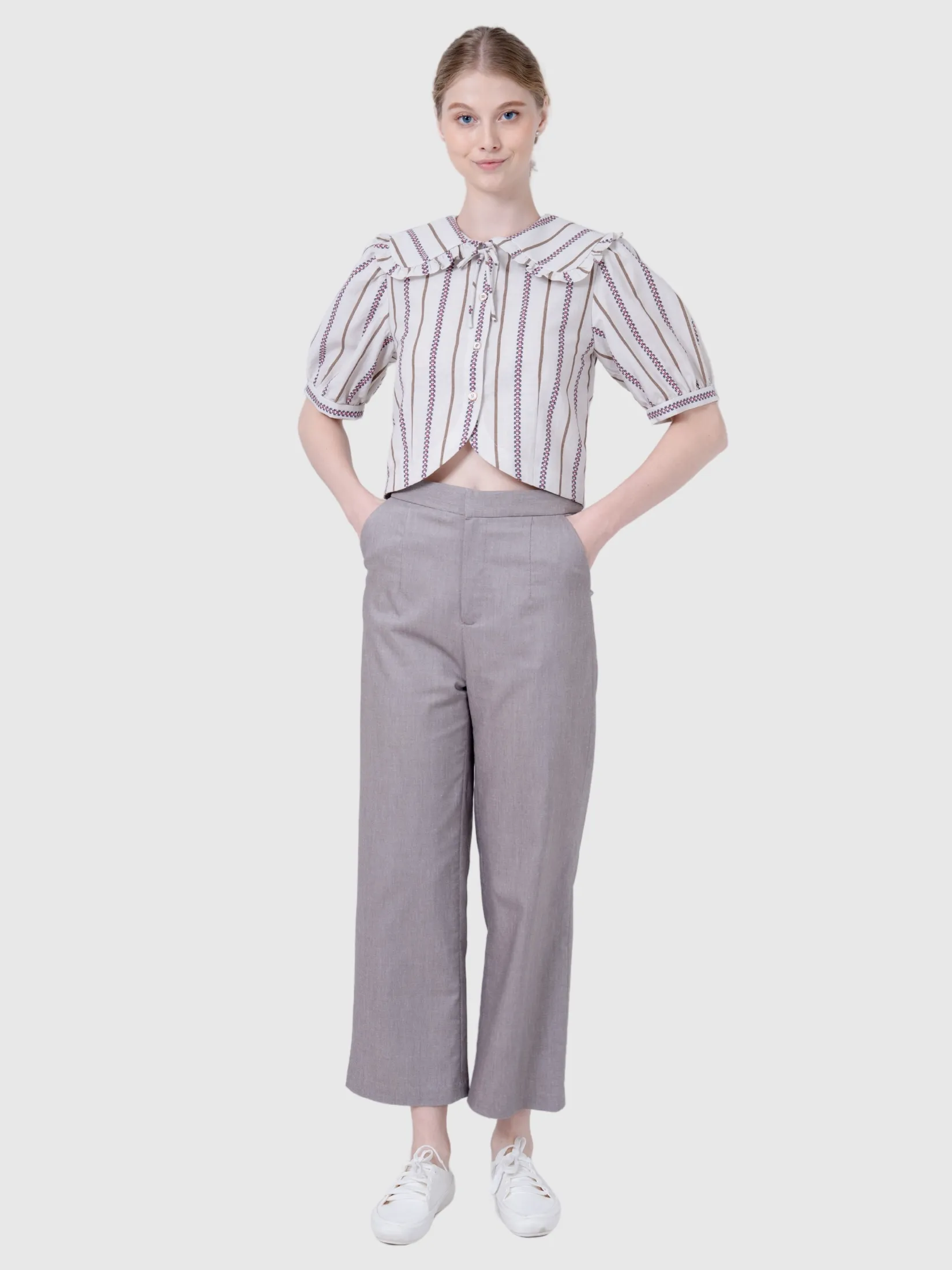 AMILA Women Pants Trousers Suiting Lon Grey AMILA Women Pants Trousers Suiting Lon Grey