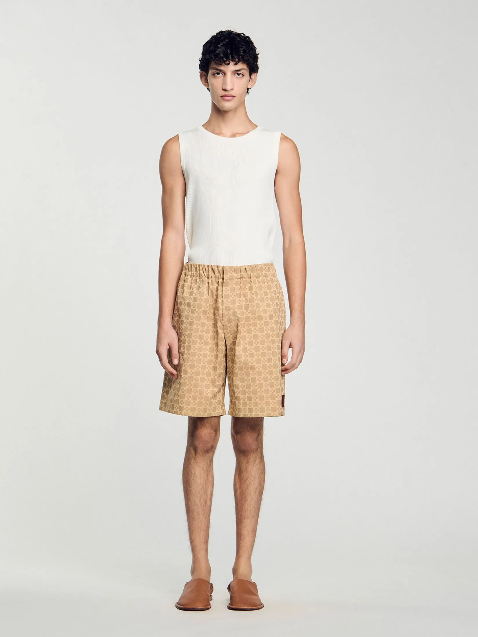SANDRO Square Cross Jacquard Shorts