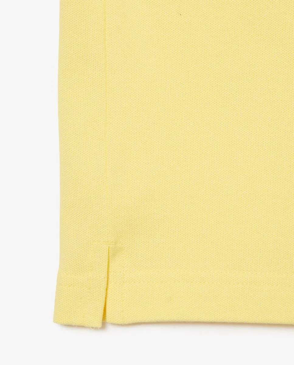 LACOSTE Slim Fit Stretch Mini Piqu  Polo Shirt Yellow LACOSTE Slim Fit Stretch Mini Piqu  Polo Shirt Yellow