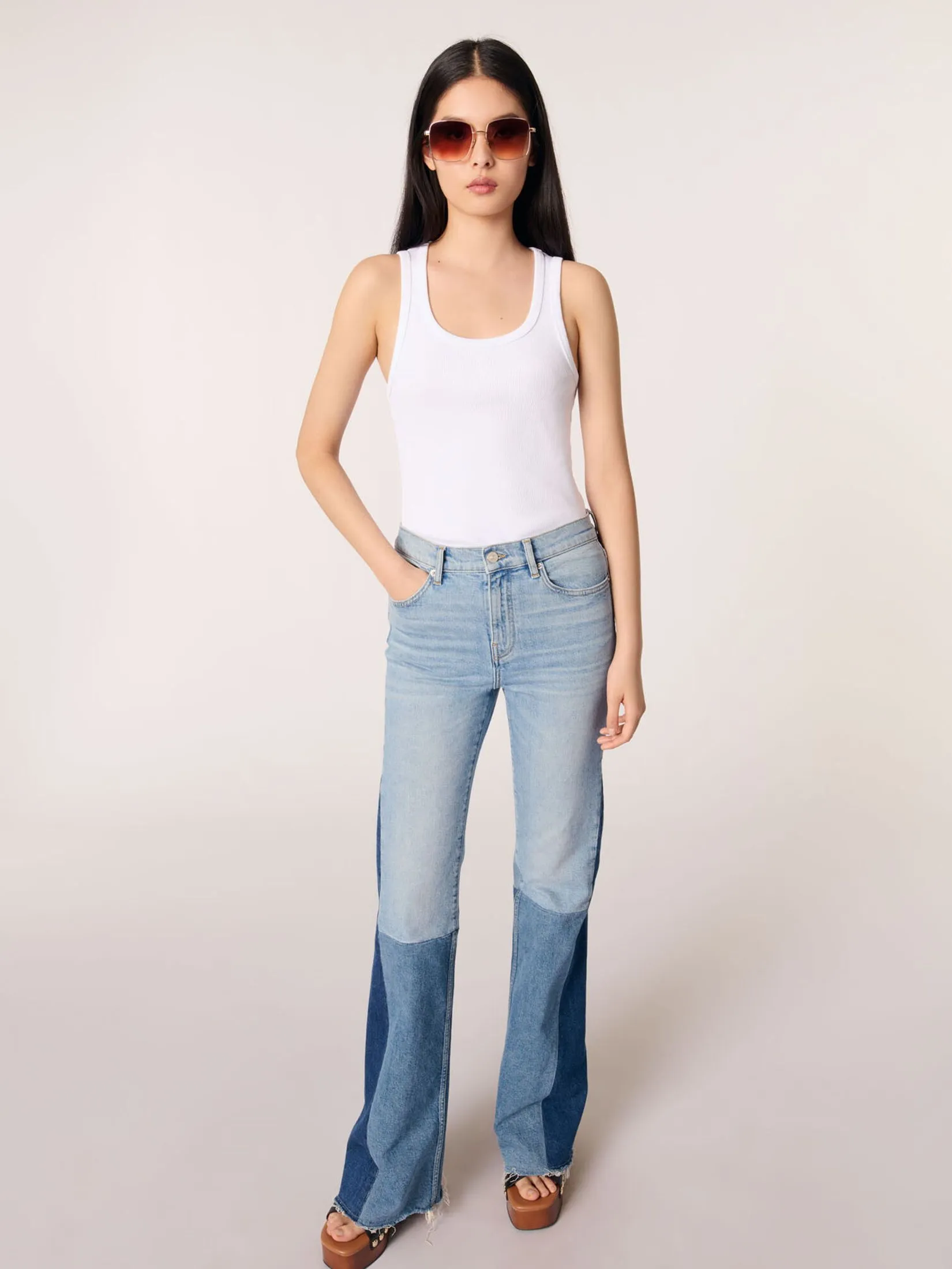 MAJE Women Jeans Tricolour Patchwork MAJE Women Jeans Tricolour Patchwork