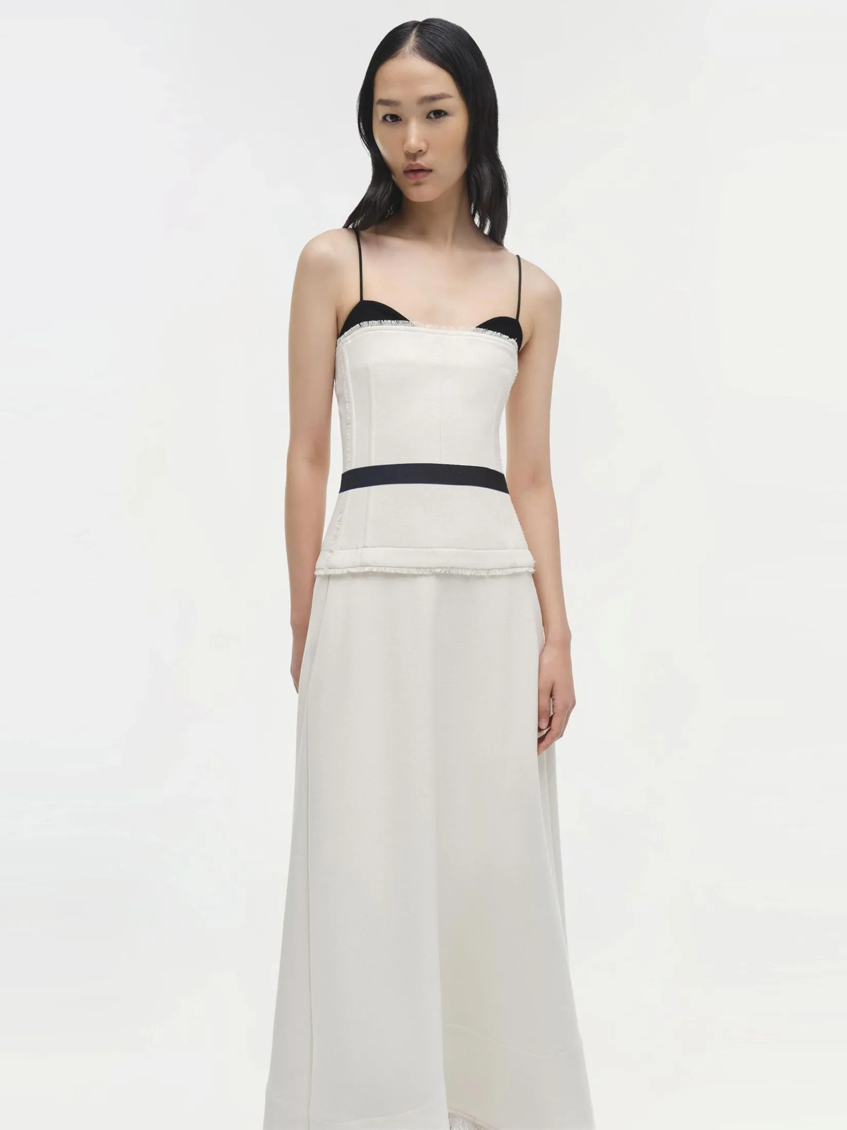 SIMKHAI Women Midi Dress Quinlin Bustier Snow Multi SIMKHAI Women Midi Dress Quinlin Bustier Snow Multi