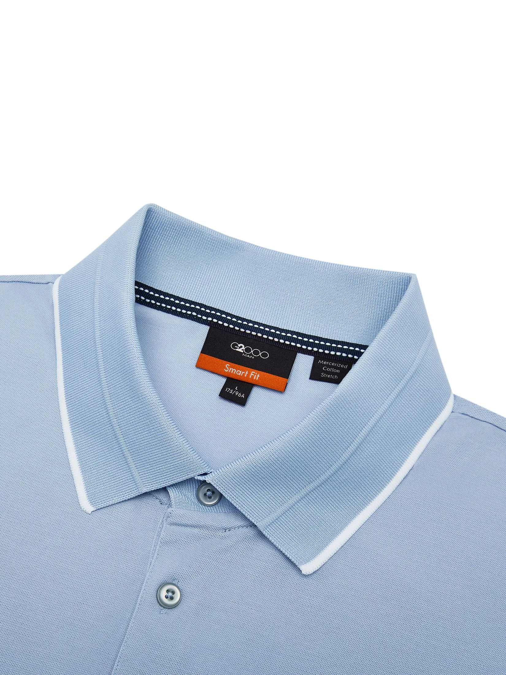 G2000 Men Clothing Super Light Mercerized Cotton  Pique Polo  Smart Fit - Blue G2000 Men Clothing Super Light Mercerized Cotton  Pique Polo  Smart Fit - Blue