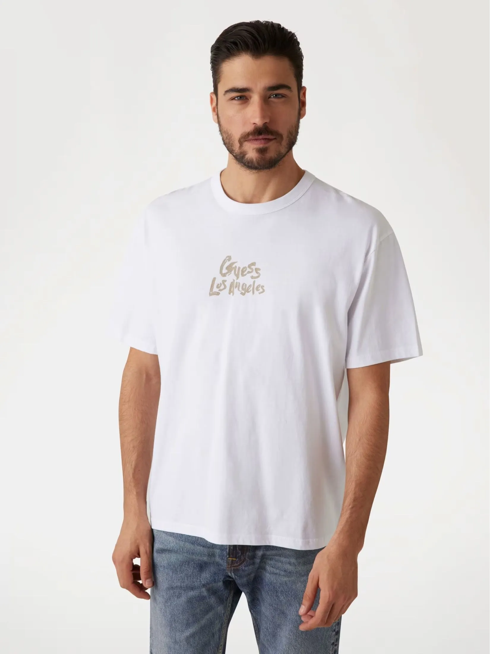 GUESS GUESS MEN Oversized Logo  T-Shirt  M5GI13K8FQ4  -  White GUESS GUESS MEN Oversized Logo  T-Shirt  M5GI13K8FQ4  -  White