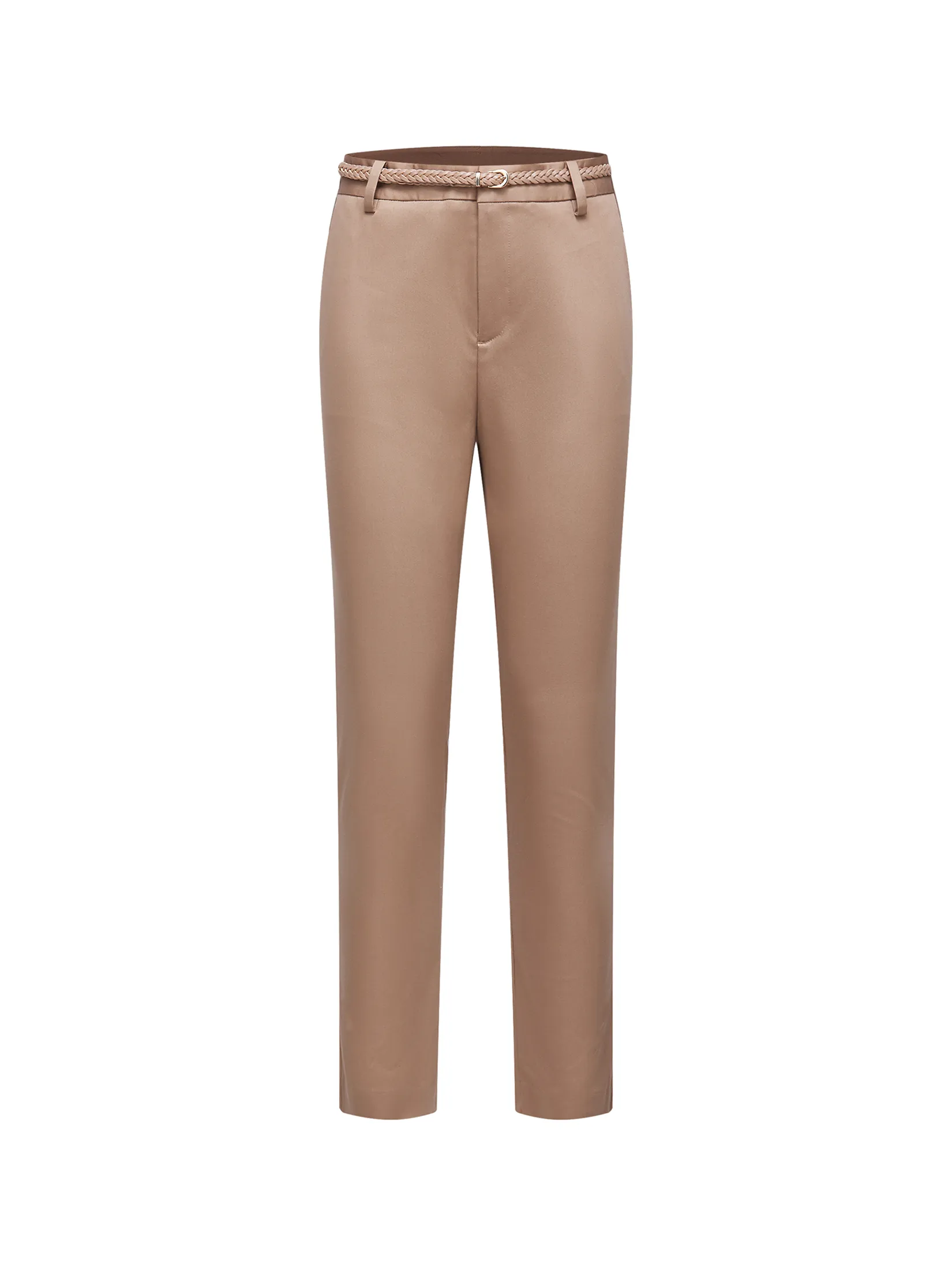 G2000 Women Clothing Cotton Blend Spandex Satin Ankle Skinny Casual Pants W/Belt Ankle Skinny Shape - Brown G2000 Women Clothing Cotton Blend Spandex Satin Ankle Skinny Casual Pants W/Belt Ankle Skinny Shape - Brown