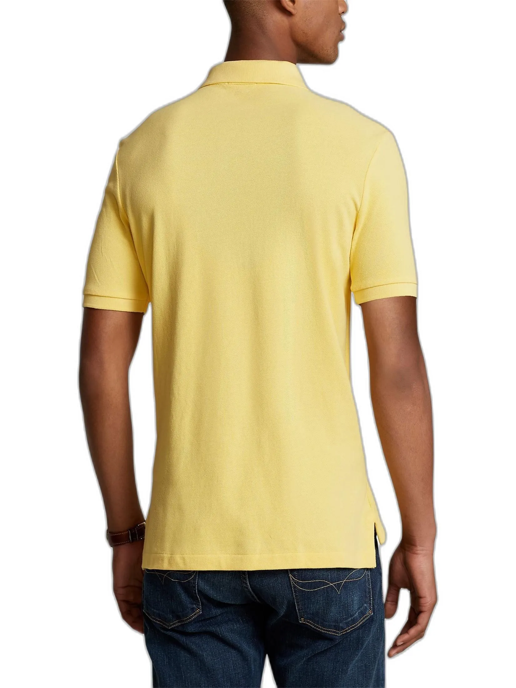 POLO RALPH LAUREN Custom Slim Fit Mesh Polo Shirt  MNPOKNI1N820335  700 YELLOW POLO RALPH LAUREN Custom Slim Fit Mesh Polo Shirt  MNPOKNI1N820335  700 YELLOW