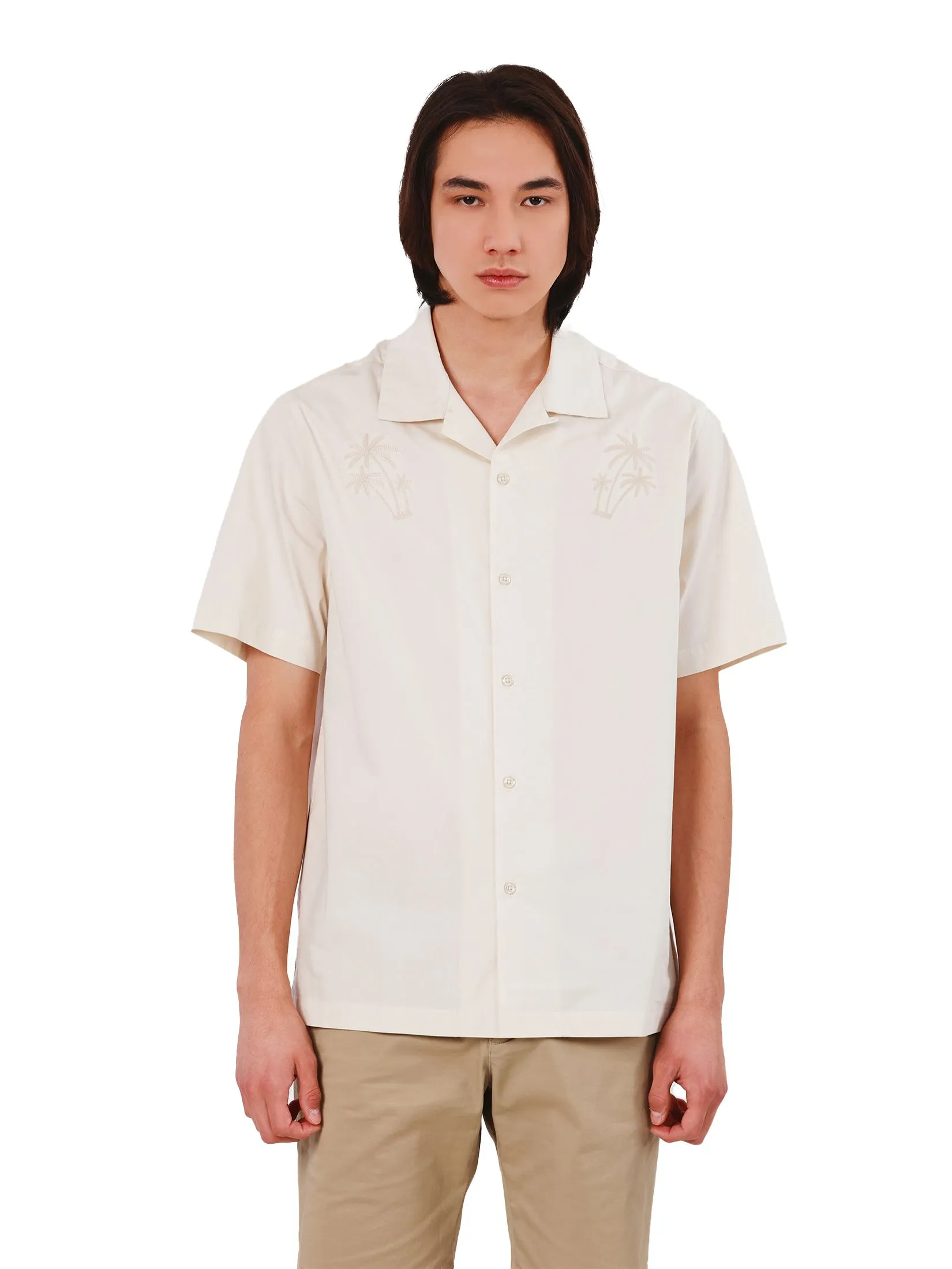 JOHN HENRY Men's Short Sleeves Hawaii Shirts (Relaxed Fit) DENIM Beige JOHN HENRY Men's Short Sleeves Hawaii Shirts (Relaxed Fit) DENIM Beige