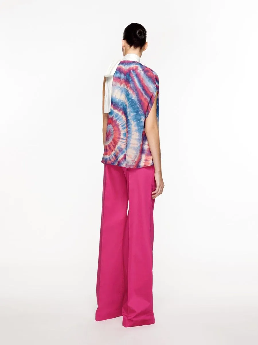 ASAVA (SS24) Tie-dye One-shoulder Bow Women Blouse Pink ASAVA (SS24) Tie-dye One-shoulder Bow Women Blouse Pink