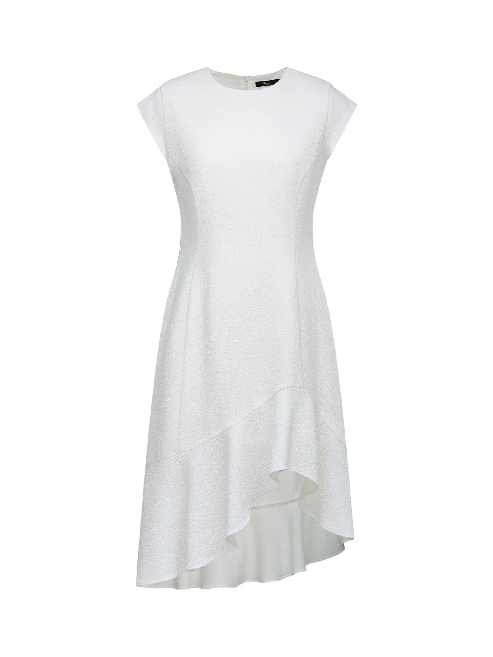 G2000 Women Clothing Poly Crepe Asymetric Skirt Dress Fit & Flare Shape - Off-White G2000 Women Clothing Poly Crepe Asymetric Skirt Dress Fit & Flare Shape - Off-White