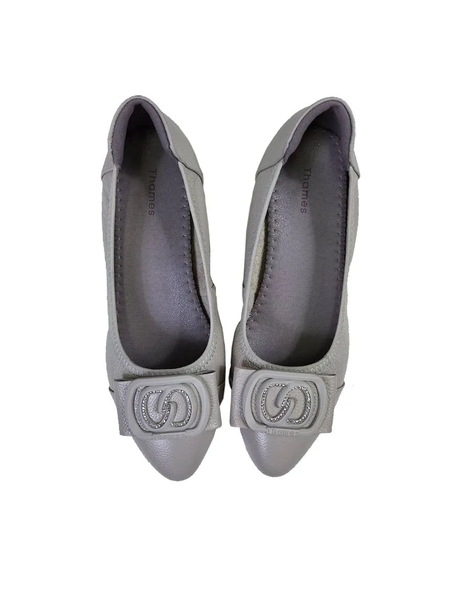 THAMES Women Shoes Casual Mid Heels Gray THAMES Women Shoes Casual Mid Heels Gray