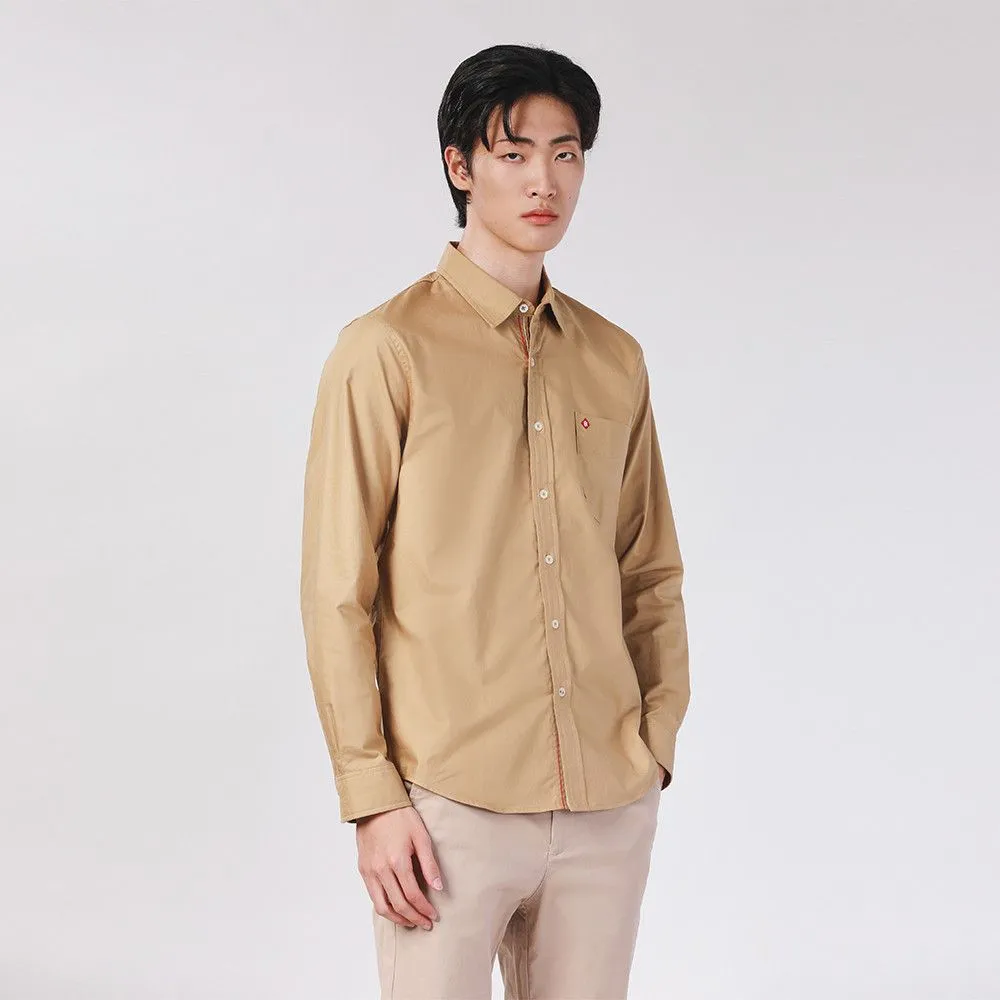 JOHN HENRY Men's Long Sleeves Shirts (Slim Fit) ESSENTIALS Khaki JOHN HENRY Men's Long Sleeves Shirts (Slim Fit) ESSENTIALS Khaki