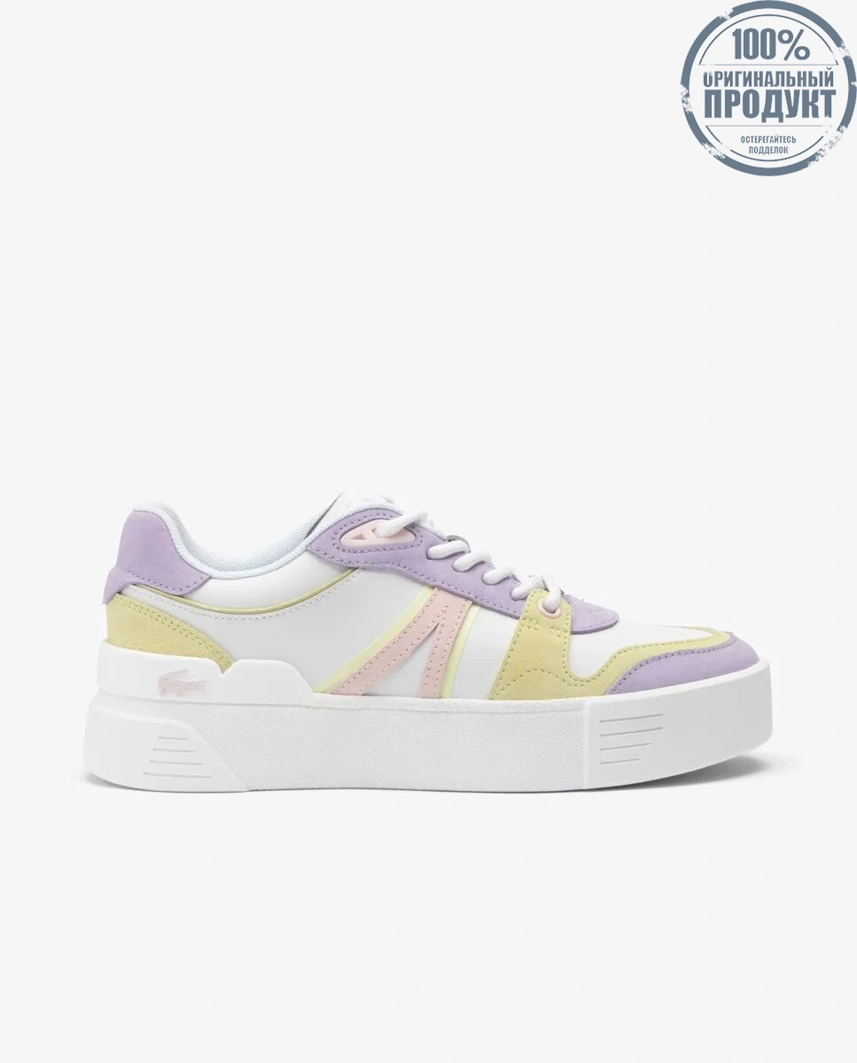 LACOSTE Women’s L002 Evo Contrasted Leather Trainers White LACOSTE Women’s L002 Evo Contrasted Leather Trainers White