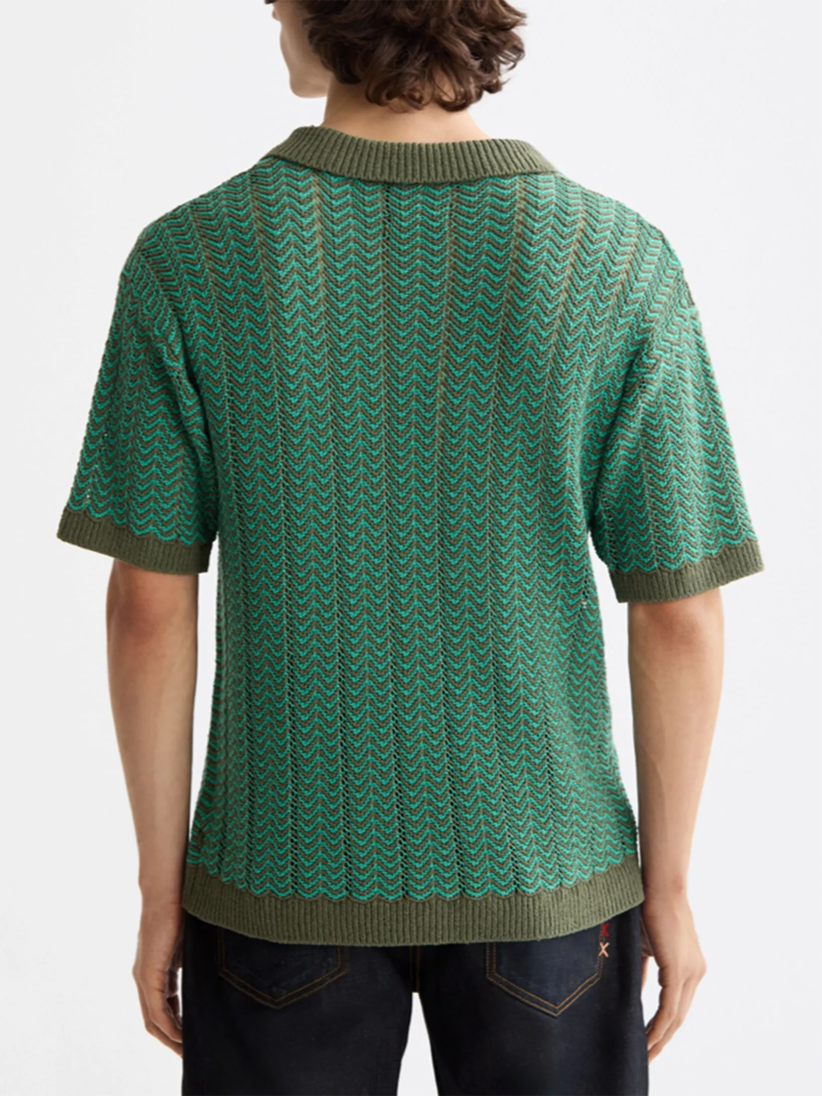 SCOTCH&SODA Men Polo V-Neck Open Structured Knitted SCOTCH&SODA Men Polo V-Neck Open Structured Knitted