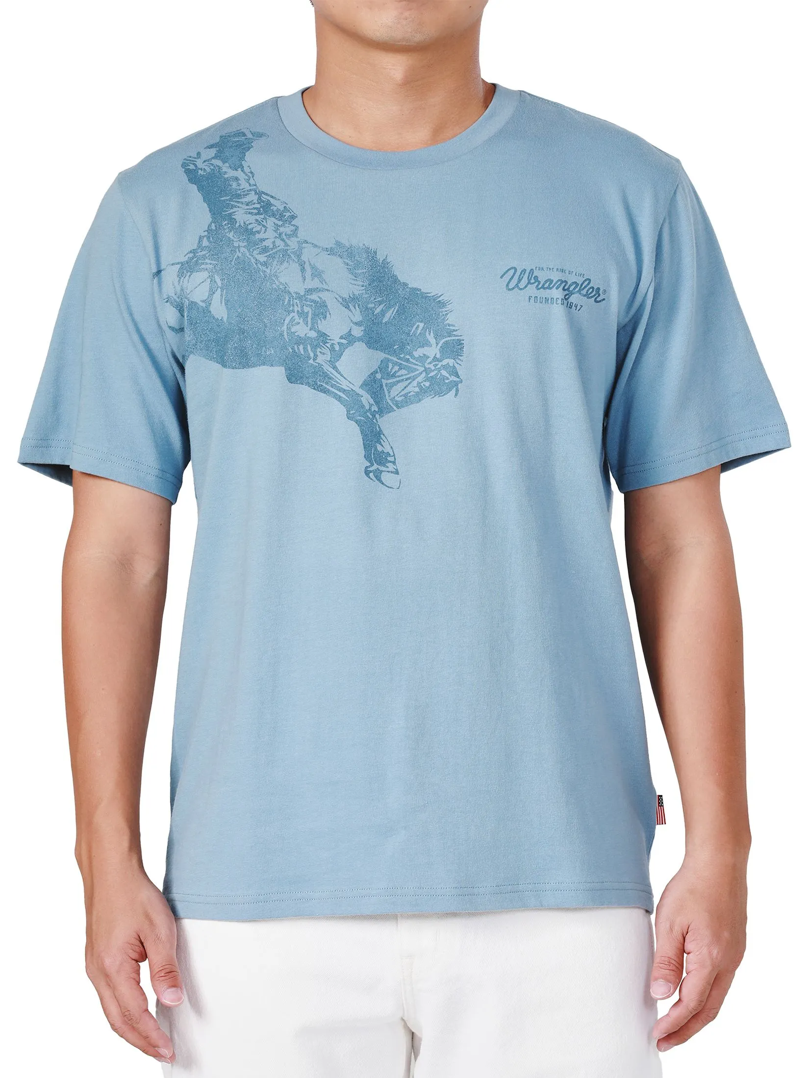 WRANGLER Men's Tee Short Sleeve Everyday with Wrangler Collection Regular Fit Blue WRANGLER Men's Tee Short Sleeve Everyday with Wrangler Collection Regular Fit Blue