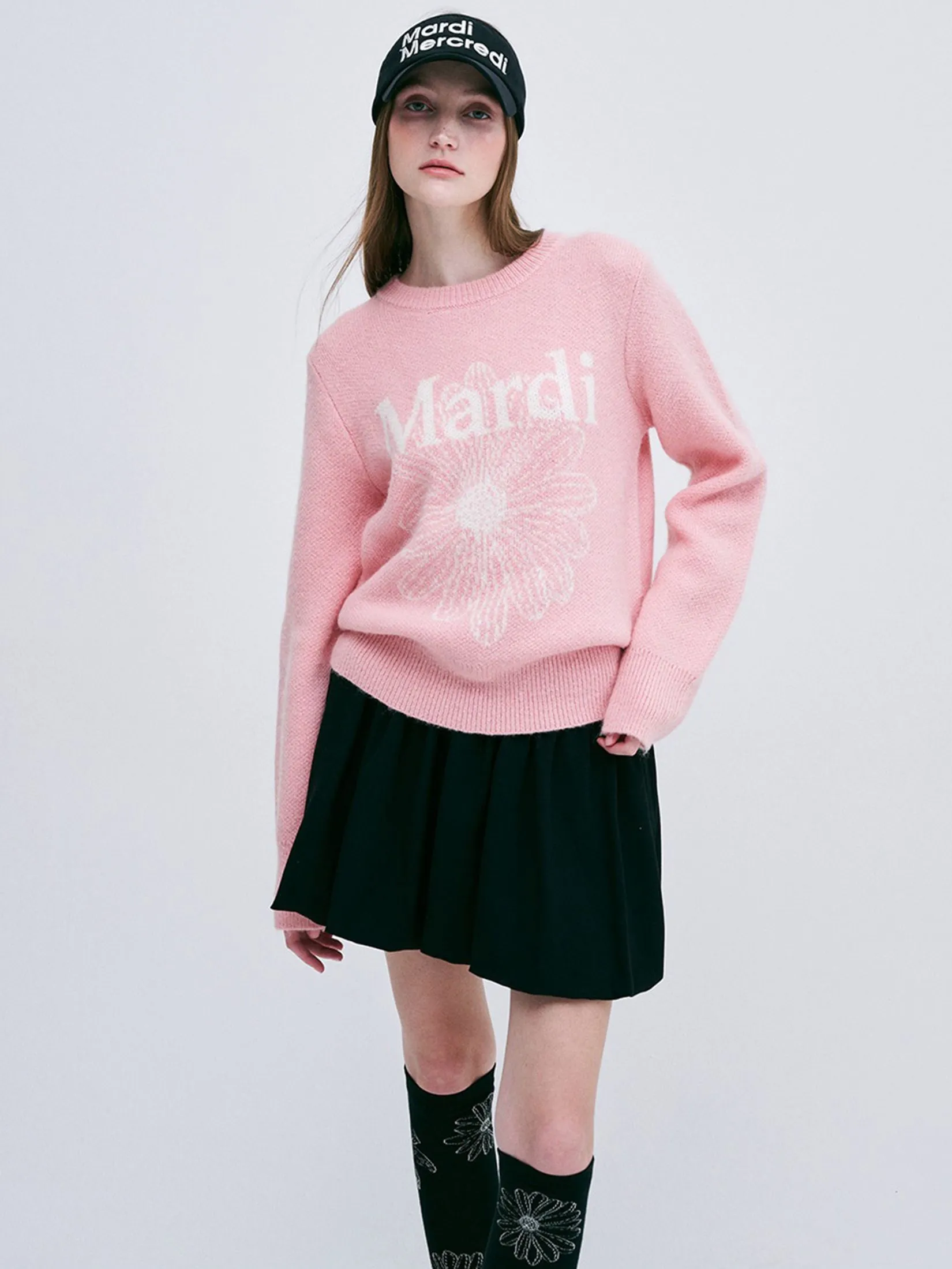 MARDI MERCREDI ACTIF Mohair Blended Knit Pullover F MARDI MERCREDI ACTIF Mohair Blended Knit Pullover F