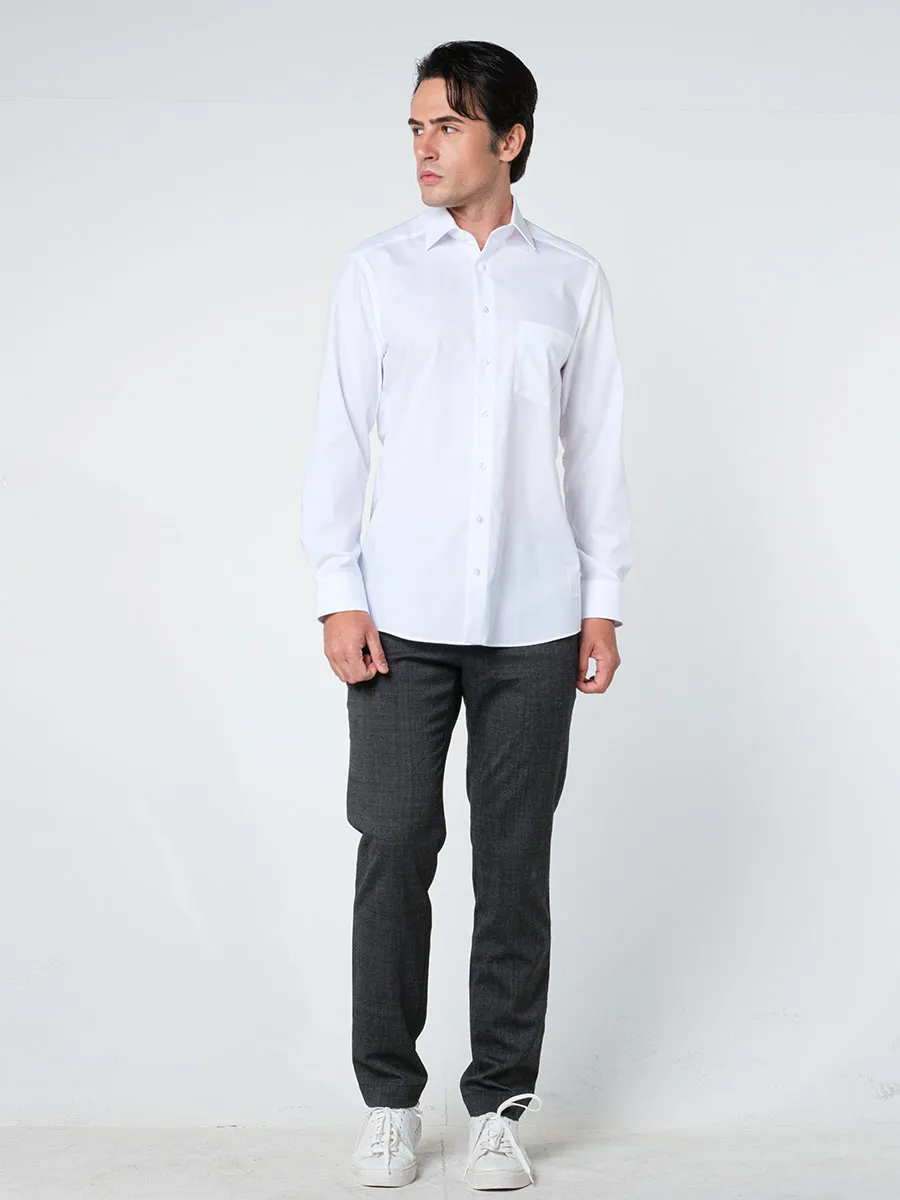 OLYMP MEN SHIRT LONG SLEEVES MODERN FIT WHITE OLYMP MEN SHIRT LONG SLEEVES MODERN FIT WHITE